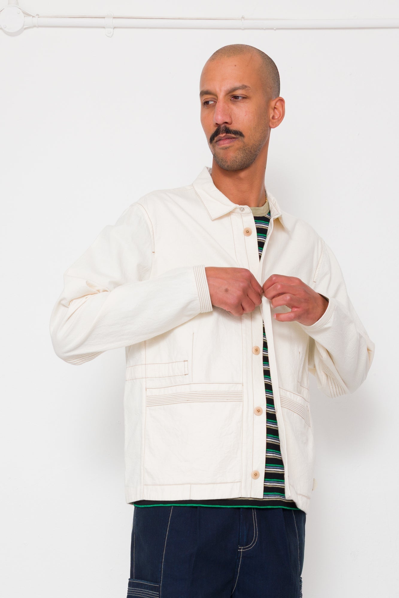 Anniversary Jacket - Ecru Crinkle Cotton