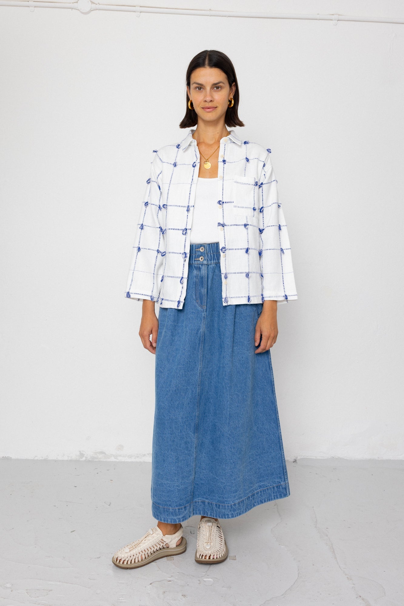 Archive Shirt - Navy Ecru Knots