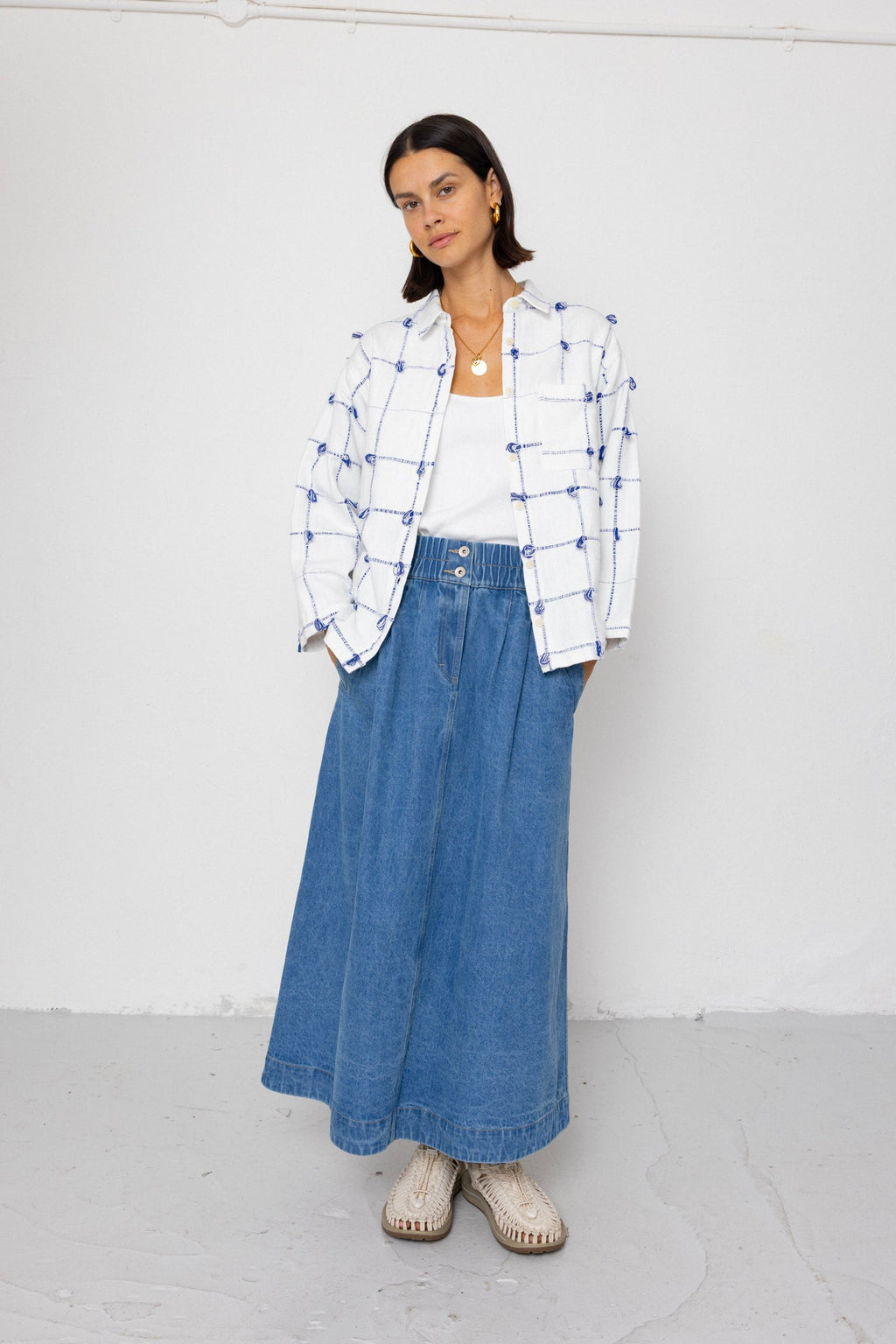 Archive Shirt - Navy Ecru Knots