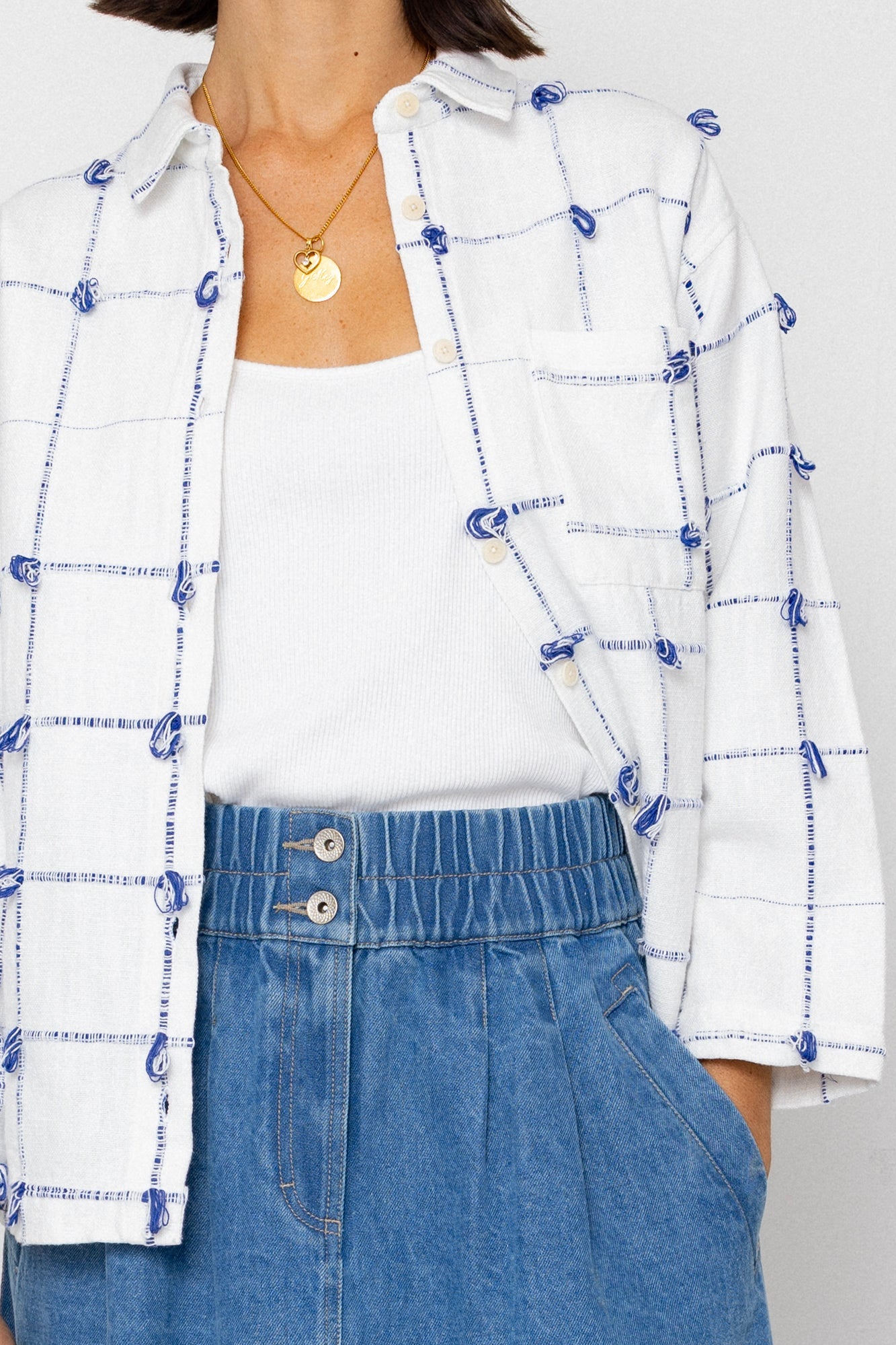 Archive Shirt - Navy Ecru Knots