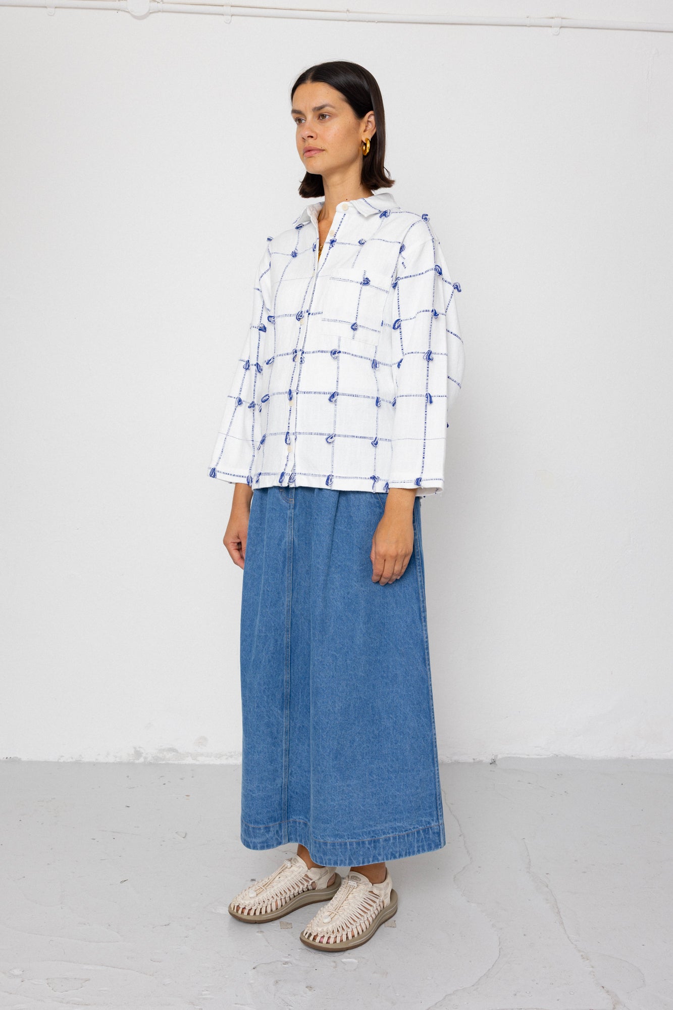 Archive Shirt - Navy Ecru Knots