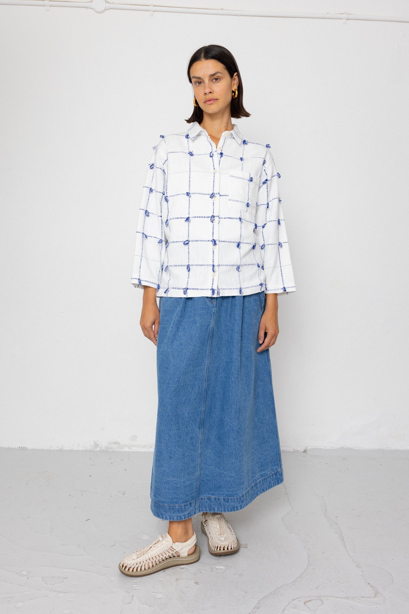 Archive Shirt - Navy Ecru Knots