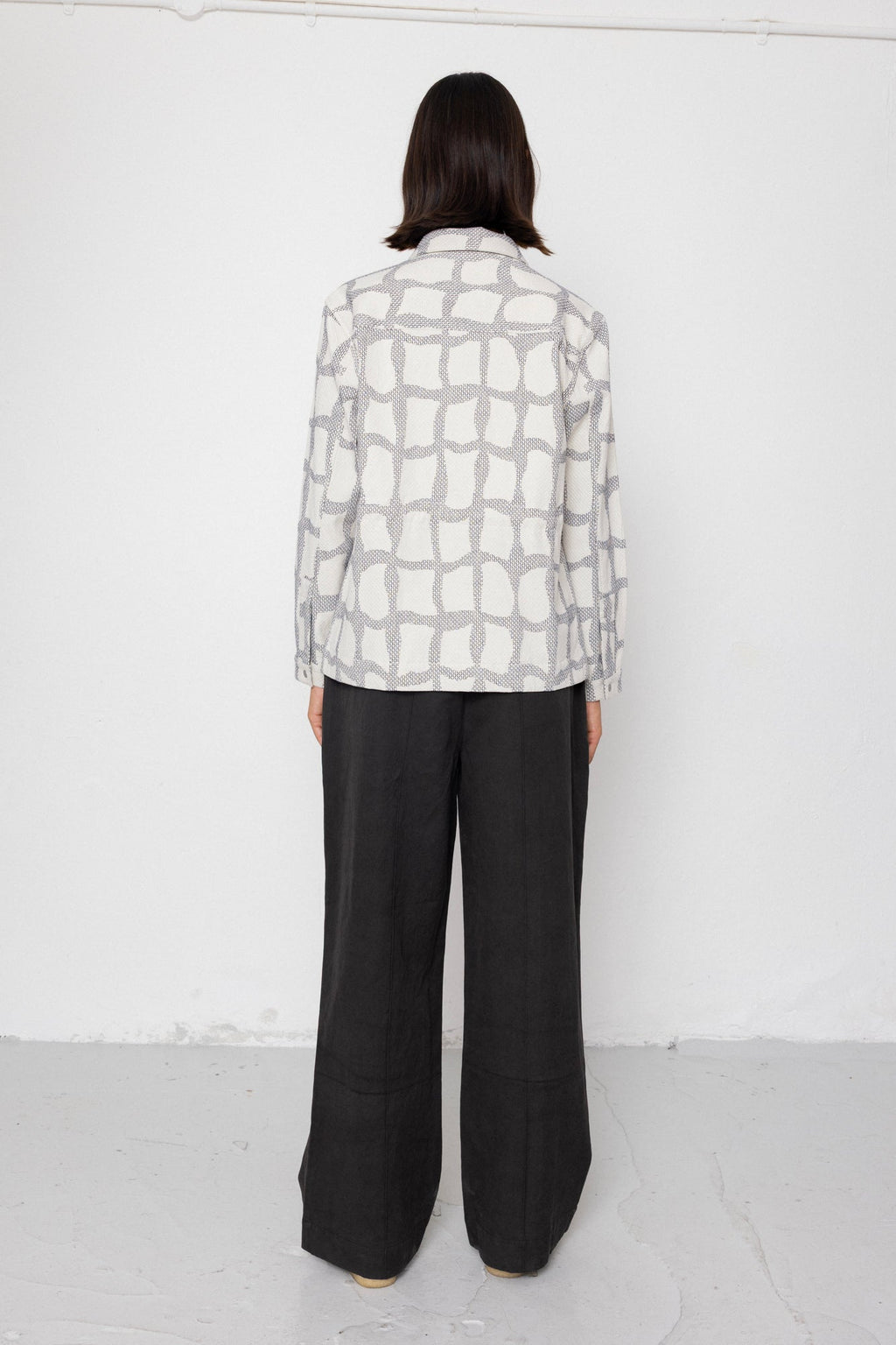 Assembly Jacket - Irregular Block Jacquard Ecru