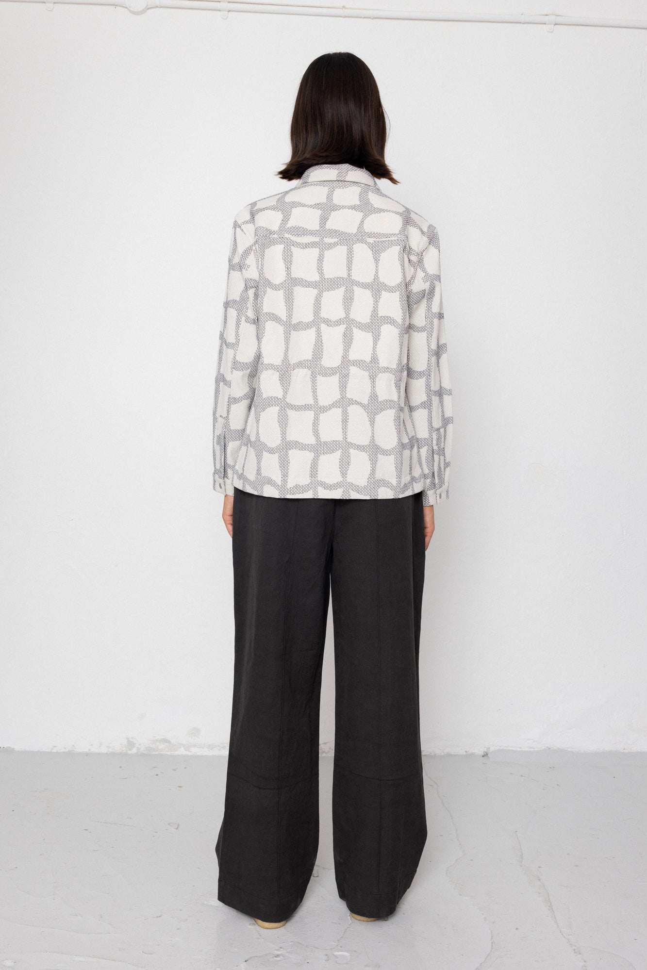 Assembly Jacket - Irregular Block Jacquard Ecru
