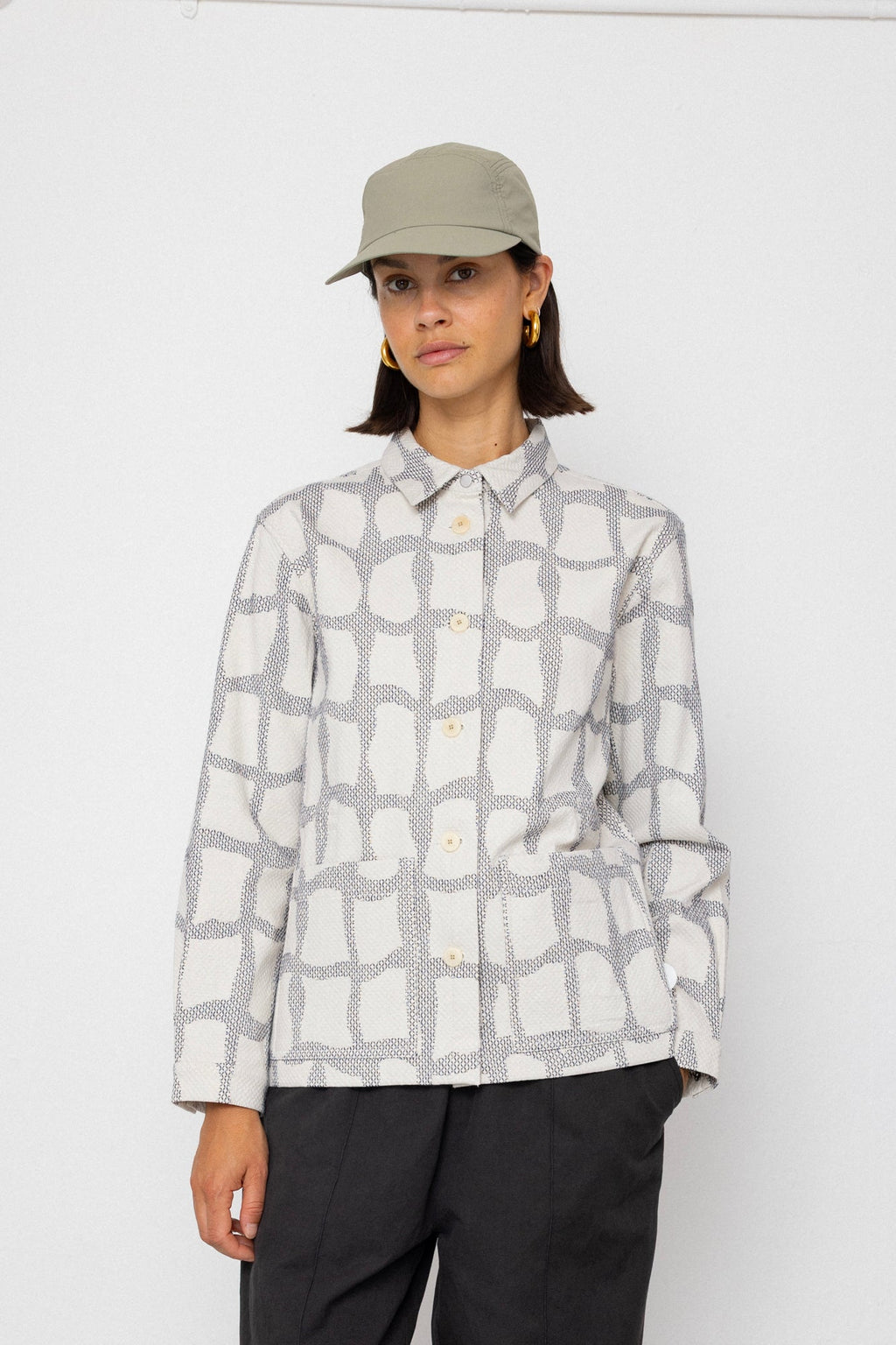 Assembly Jacket - Irregular Block Jacquard Ecru