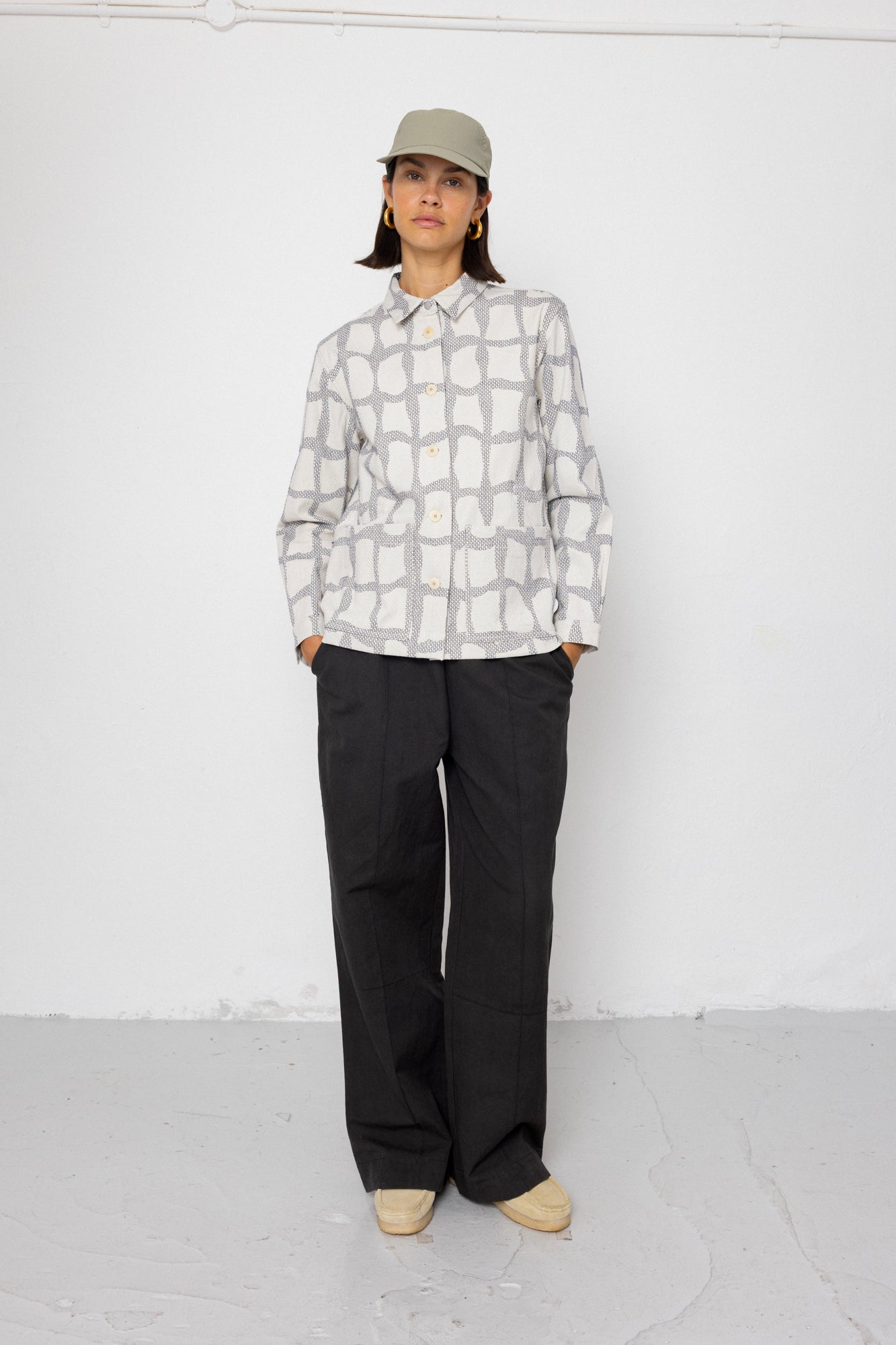 Assembly Jacket - Irregular Block Jacquard Ecru