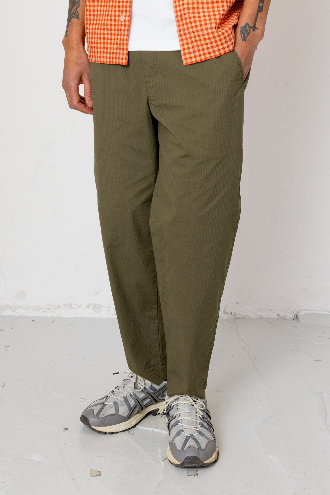Assembly Pant - Dark Olive Seersucker