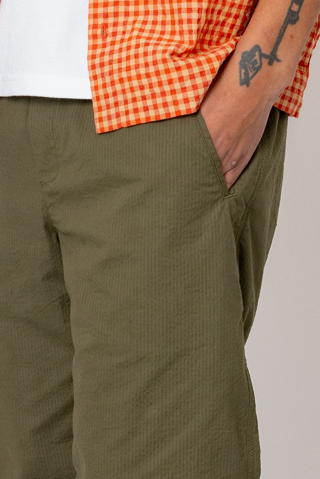 Assembly Pant - Dark Olive Seersucker