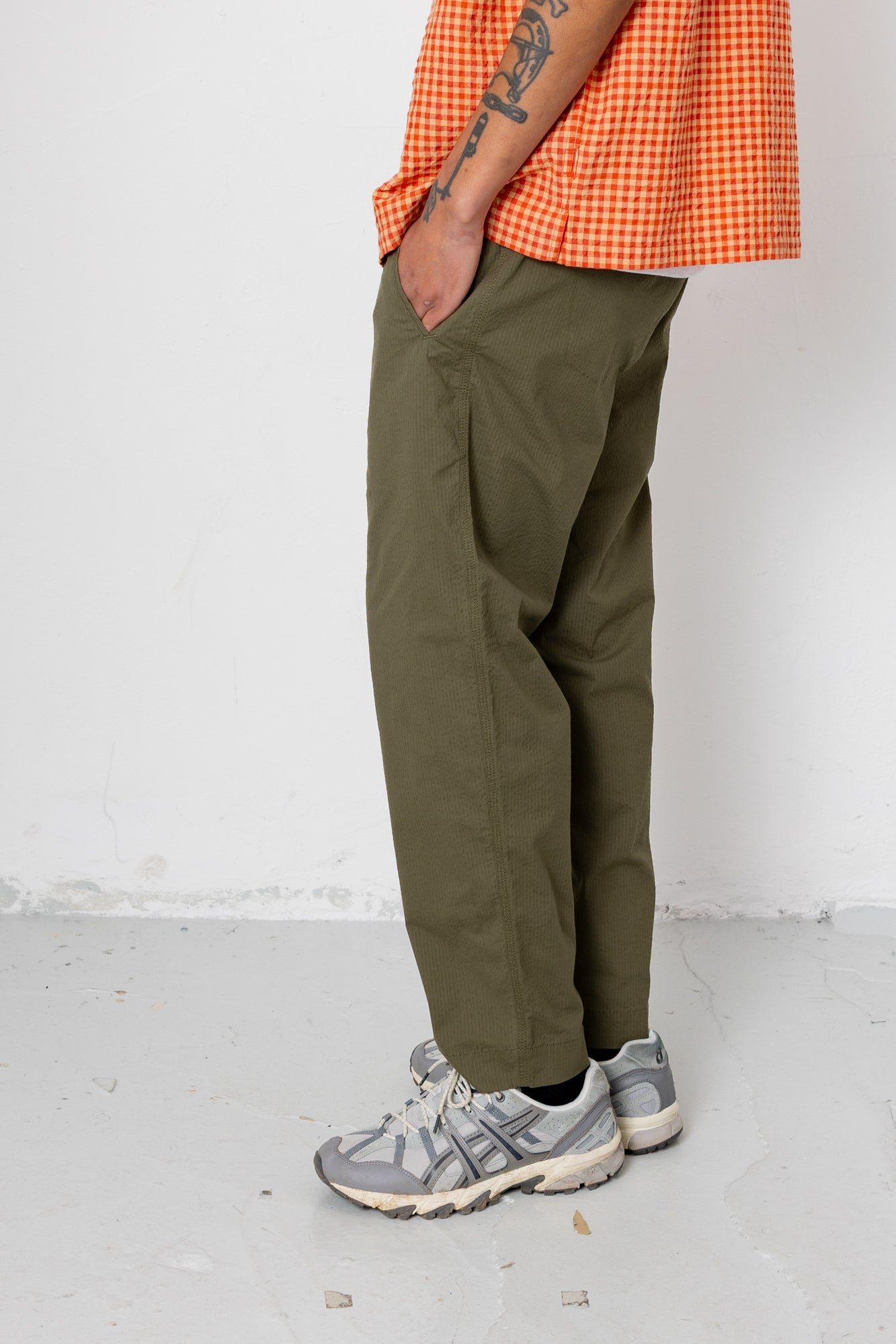 Assembly Pant - Dark Olive Seersucker