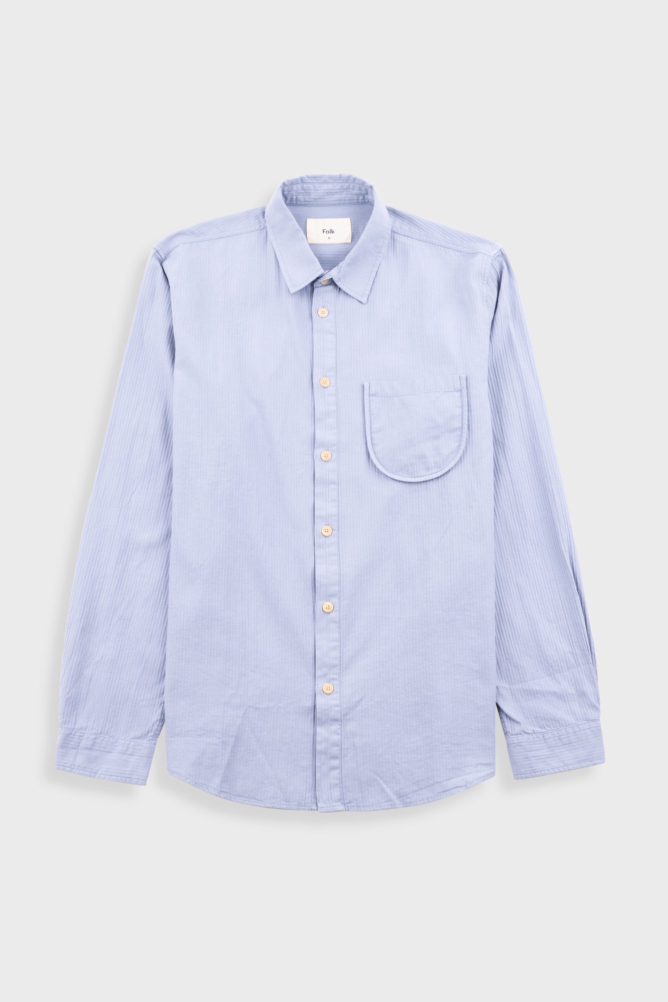 Herringbone Curve Shirt - Soft Blue