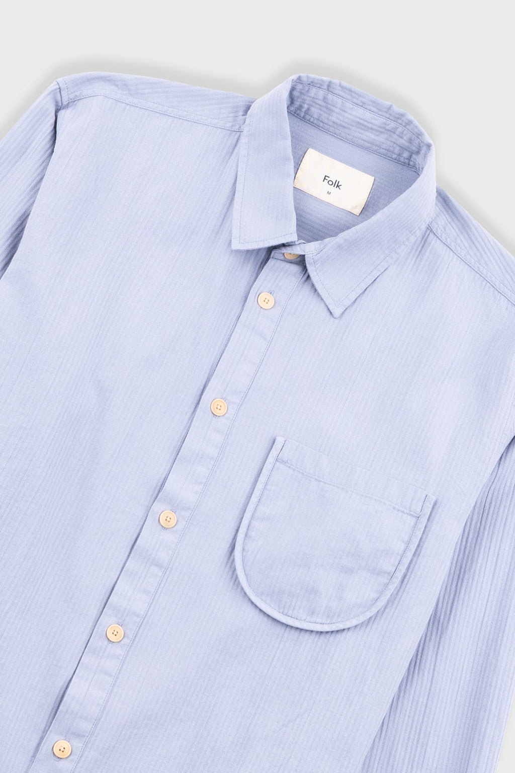 Herringbone Curve Shirt - Soft Blue