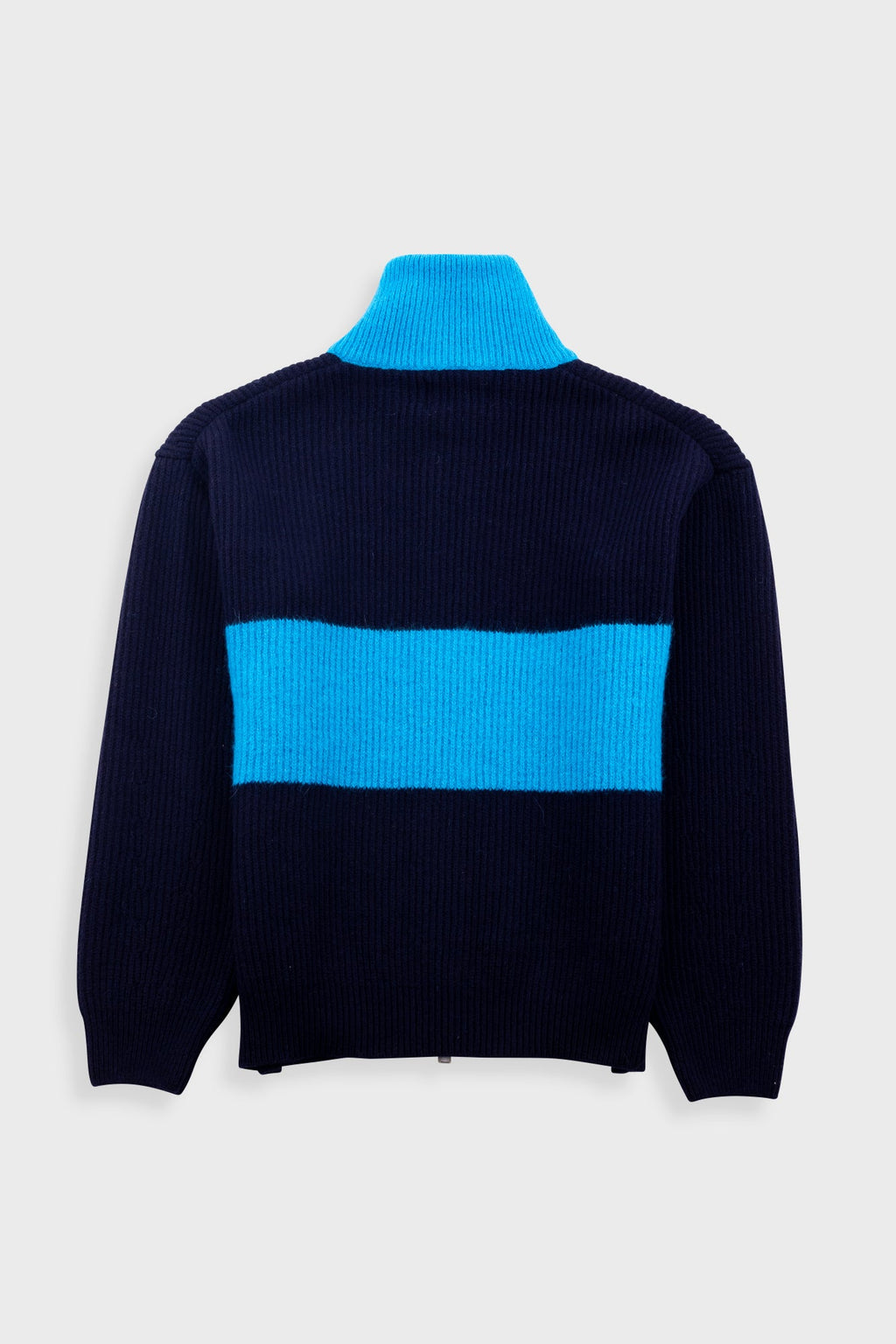 Zip Through Jumper - Navy Cobalt