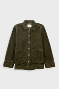 Pleated Shirt - Olive Cord