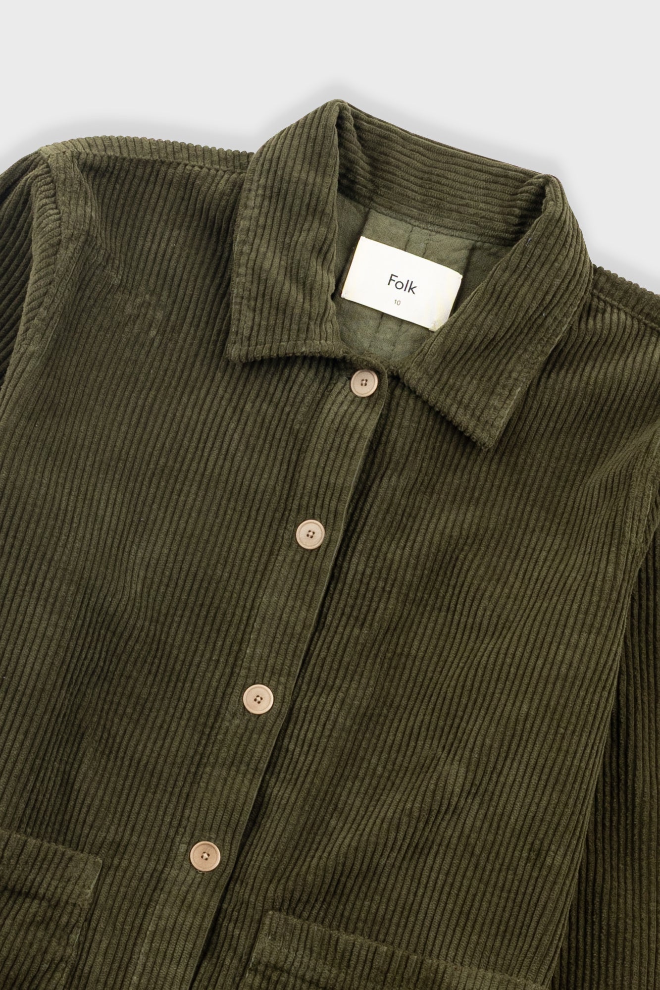 Pleated Shirt - Olive Cord