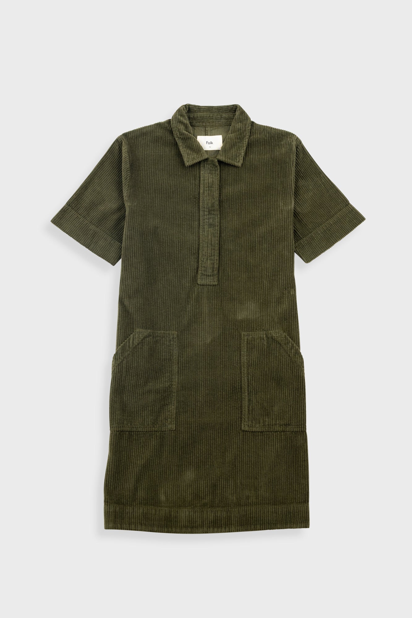 A-Line Zip Dress - Olive Cord