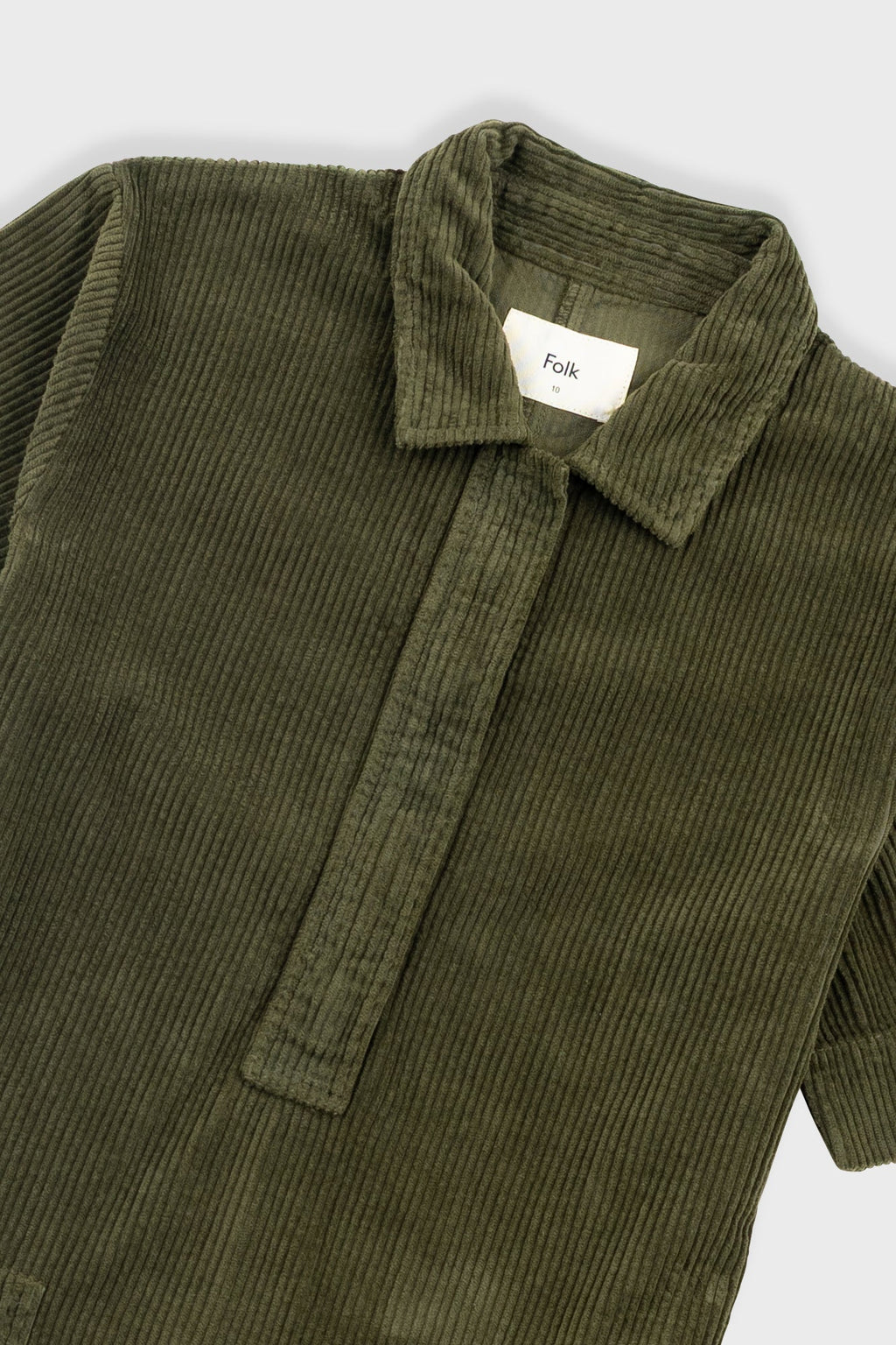 A-Line Zip Dress - Olive Cord