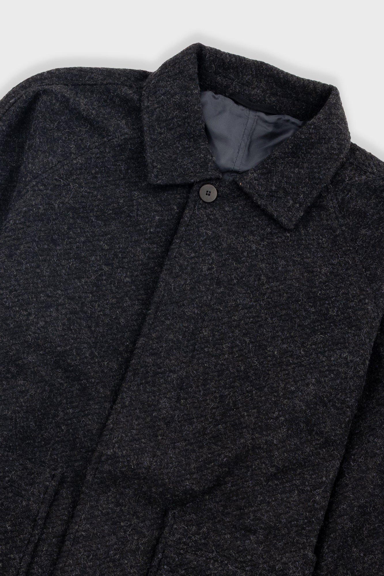 Car Coat - Charcoal Wool Twill
