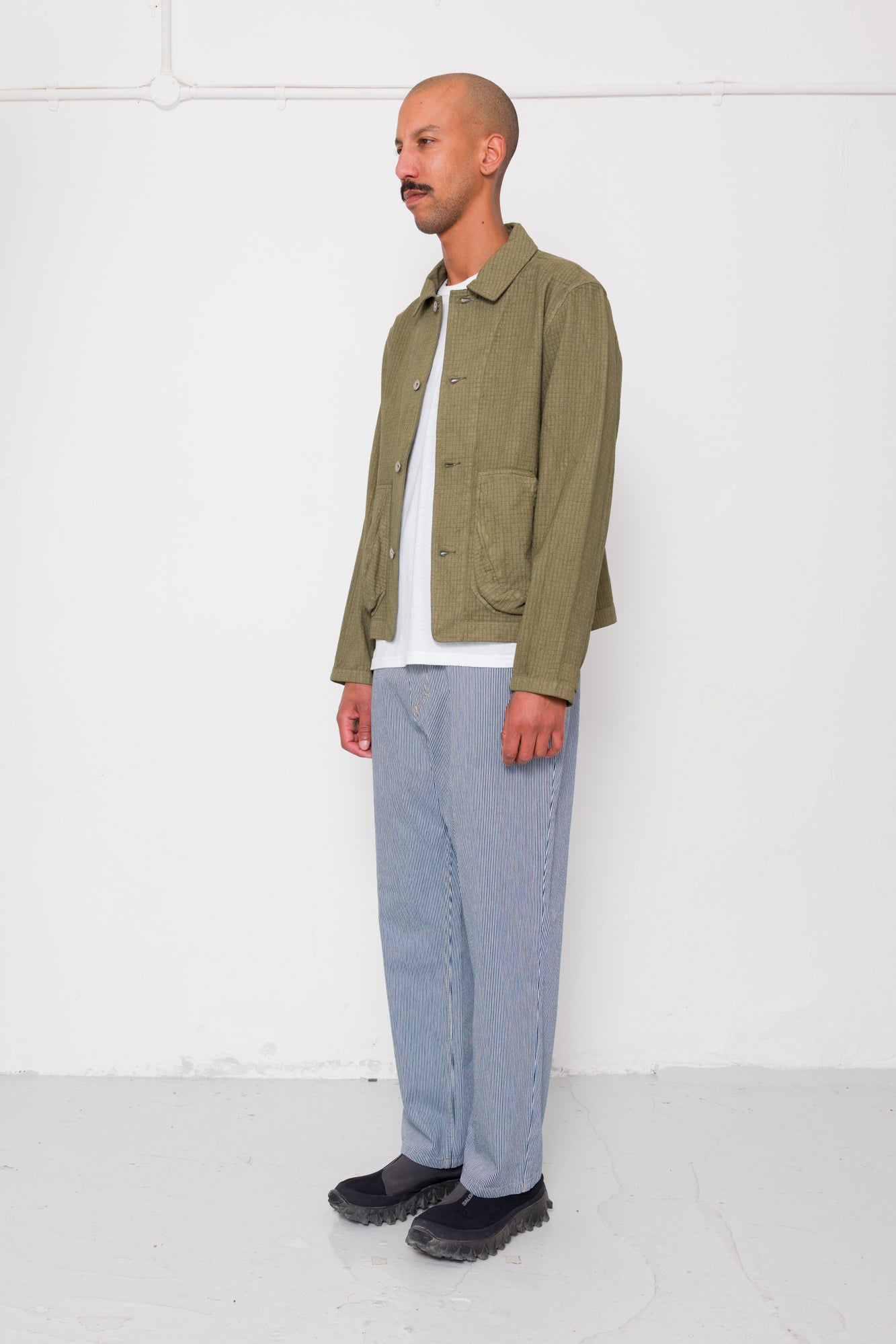 Barrel Leg Jean - Indigo Ticking Stripe