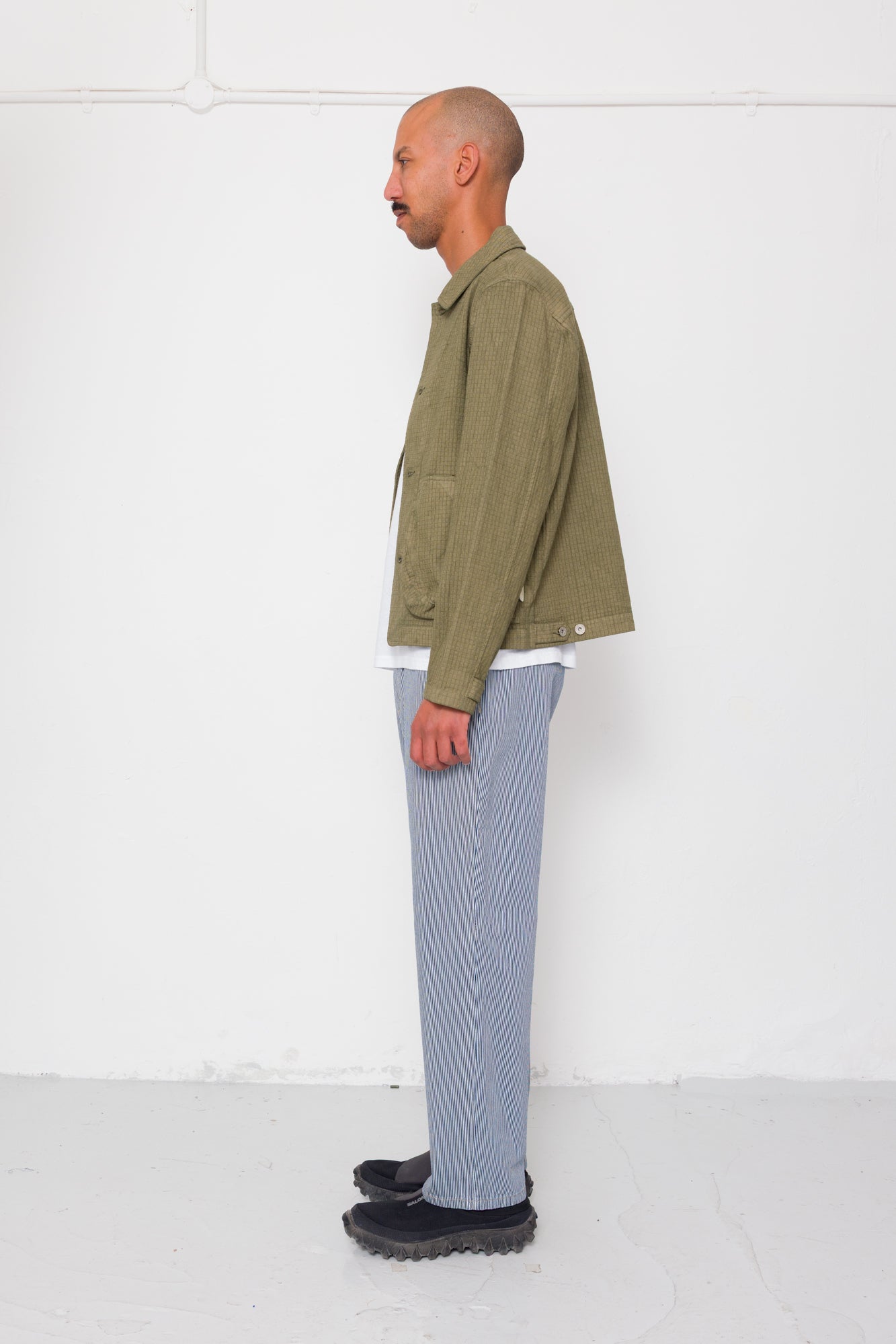 Barrel Leg Jean - Indigo Ticking Stripe