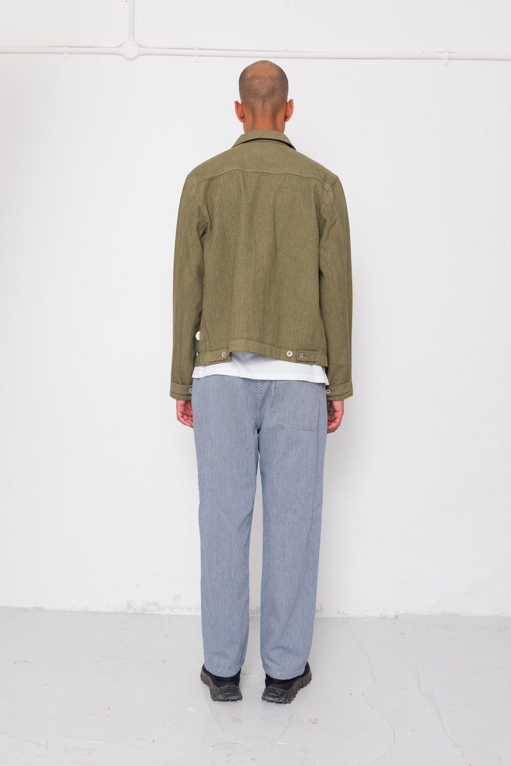 Barrel Leg Jean - Indigo Ticking Stripe