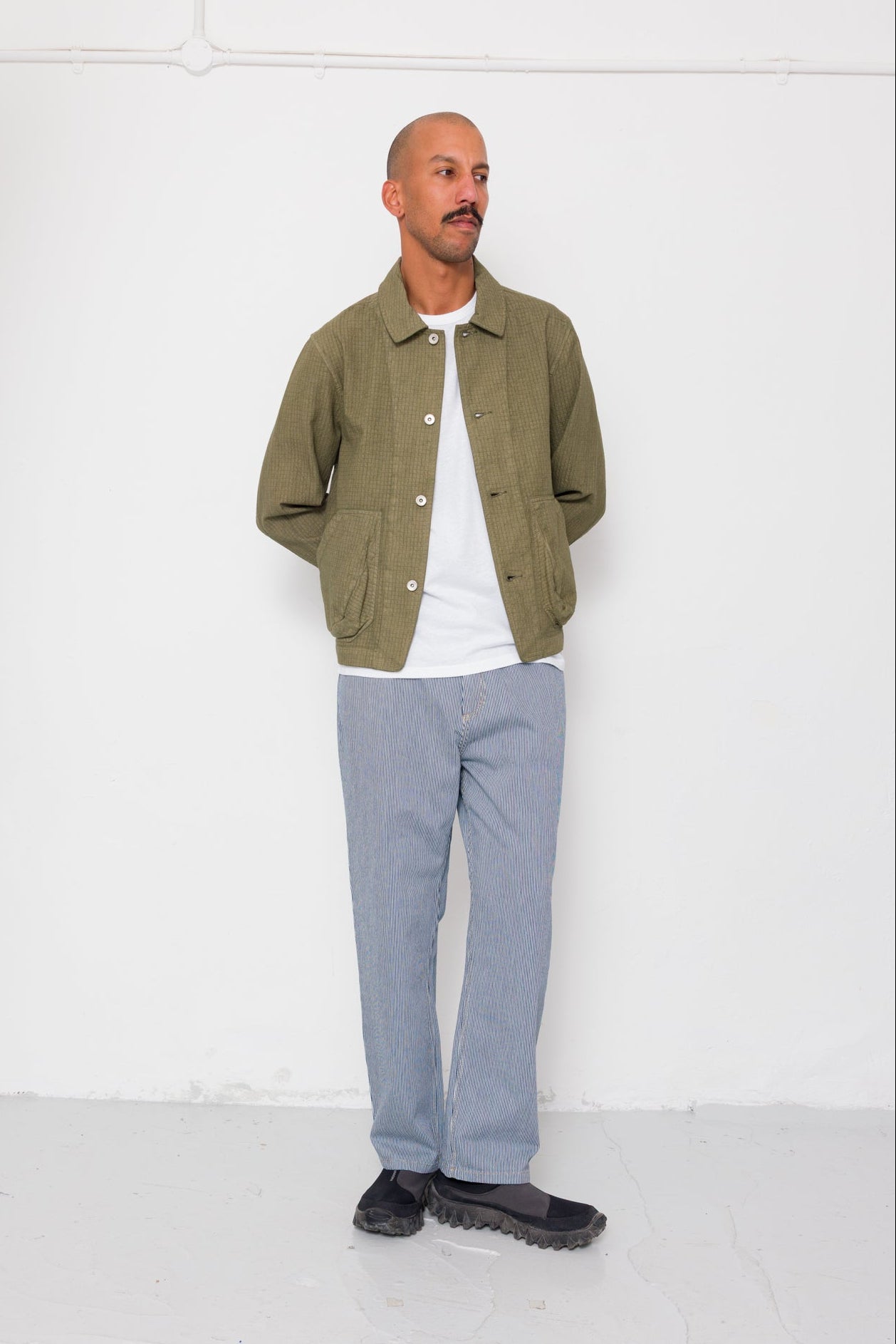 Barrel Leg Jean - Indigo Ticking Stripe