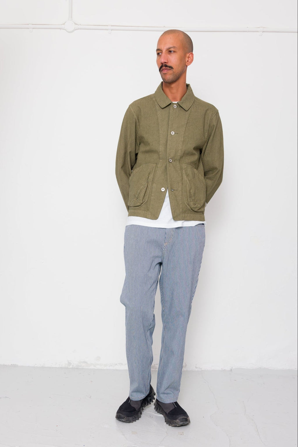Barrel Leg Jean - Indigo Ticking Stripe