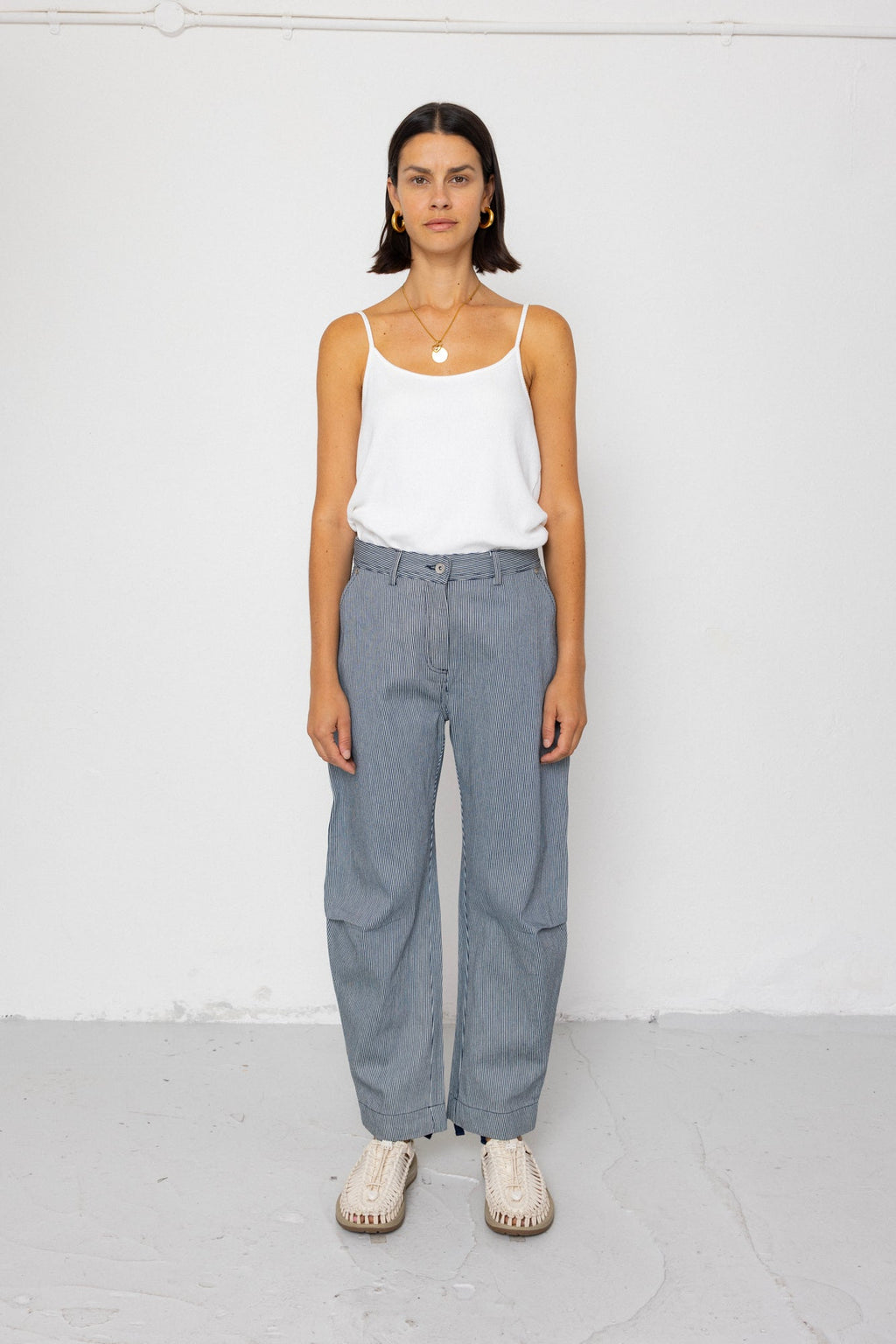 Barrel Trousers - Indigo Ticking Stripe