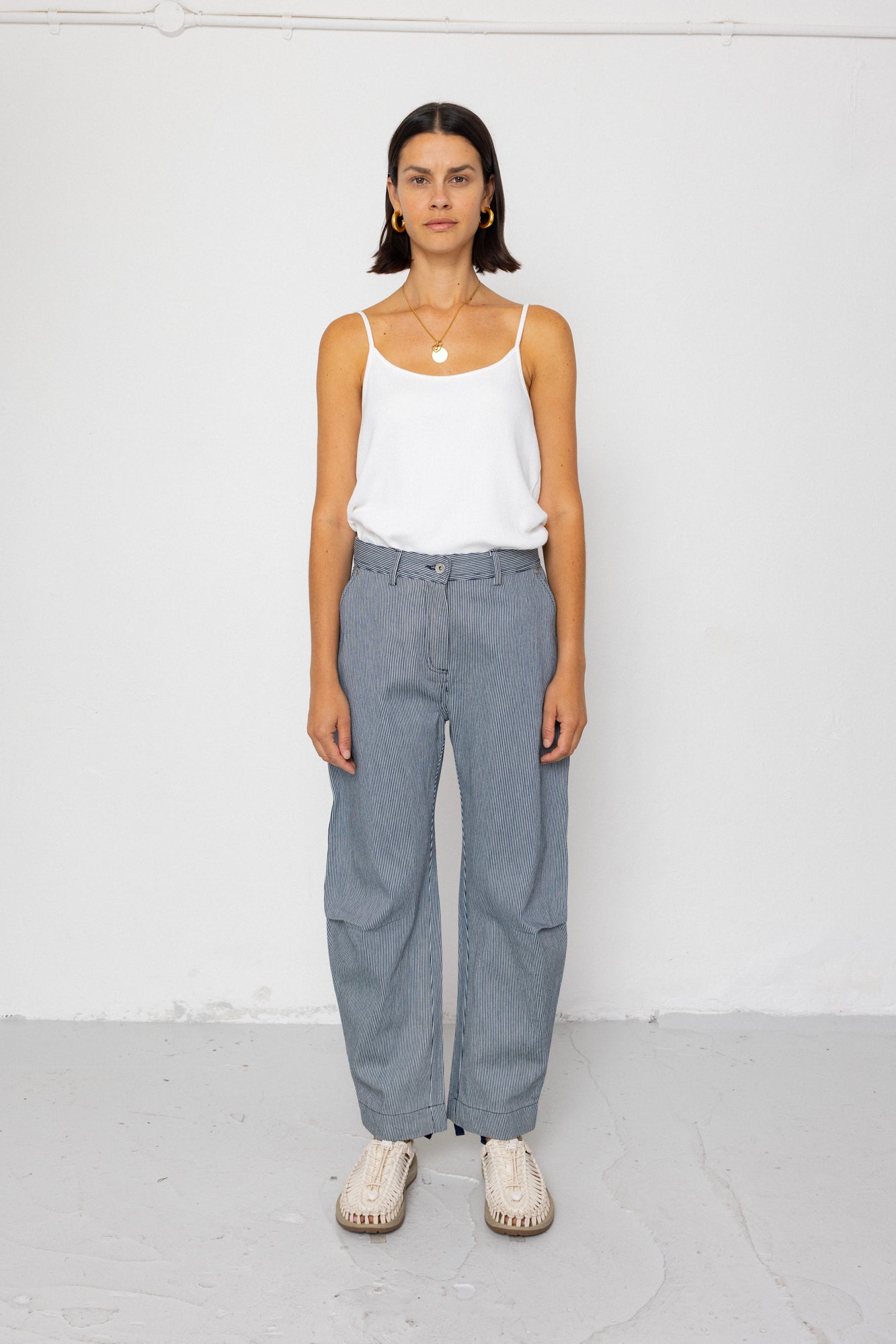 Barrel Trousers - Indigo Ticking Stripe