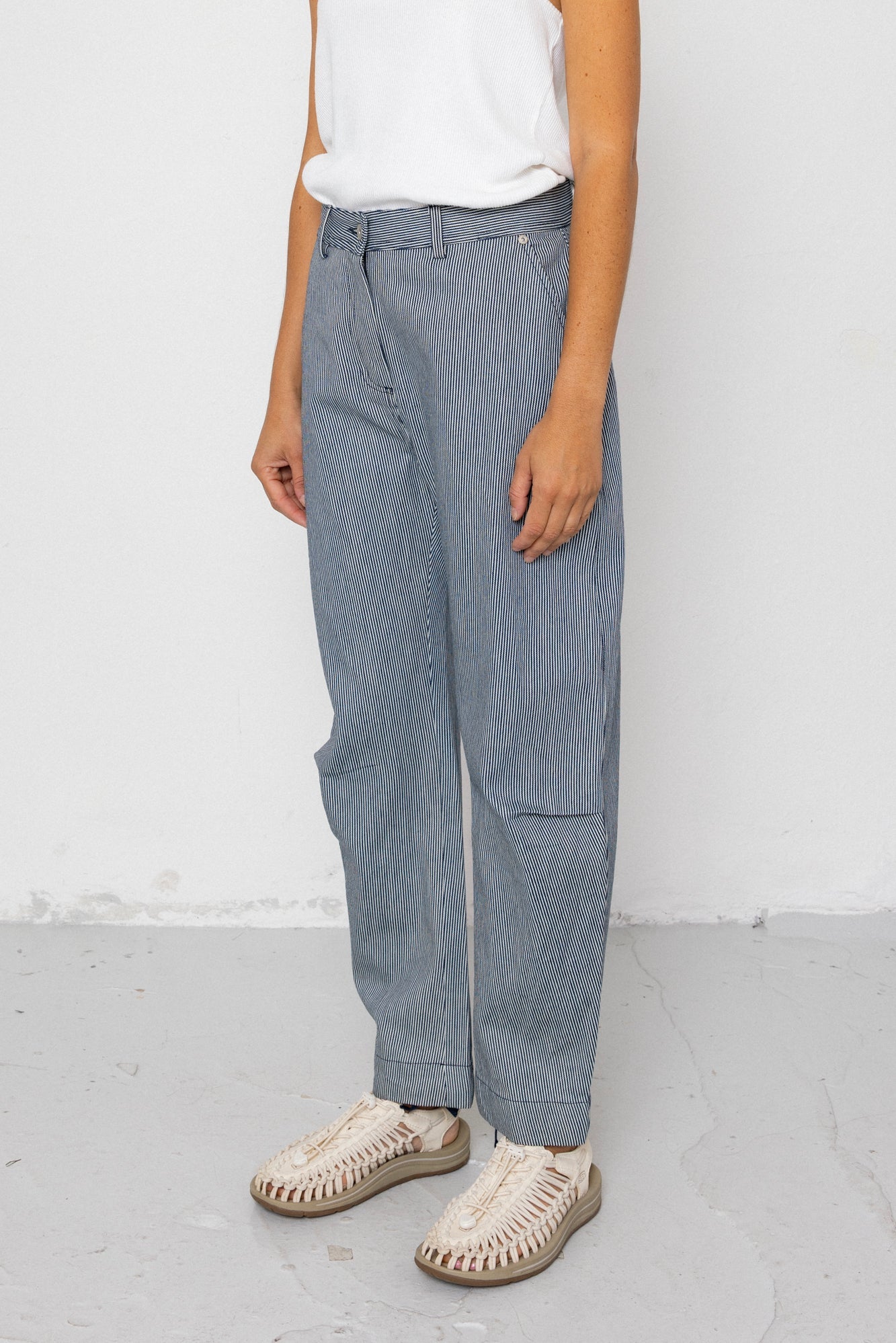 Barrel Trousers - Indigo Ticking Stripe