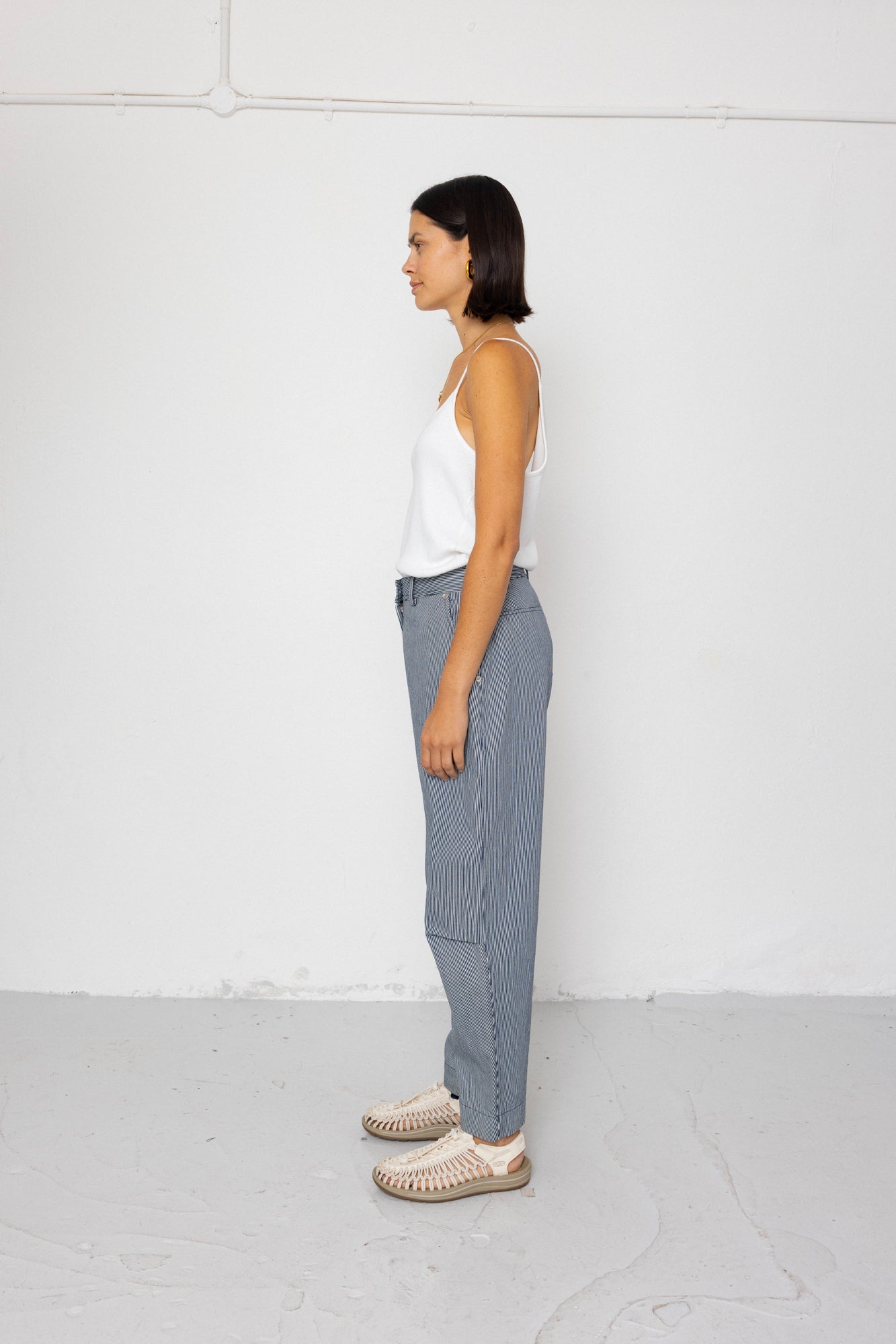 Barrel Trousers - Indigo Ticking Stripe