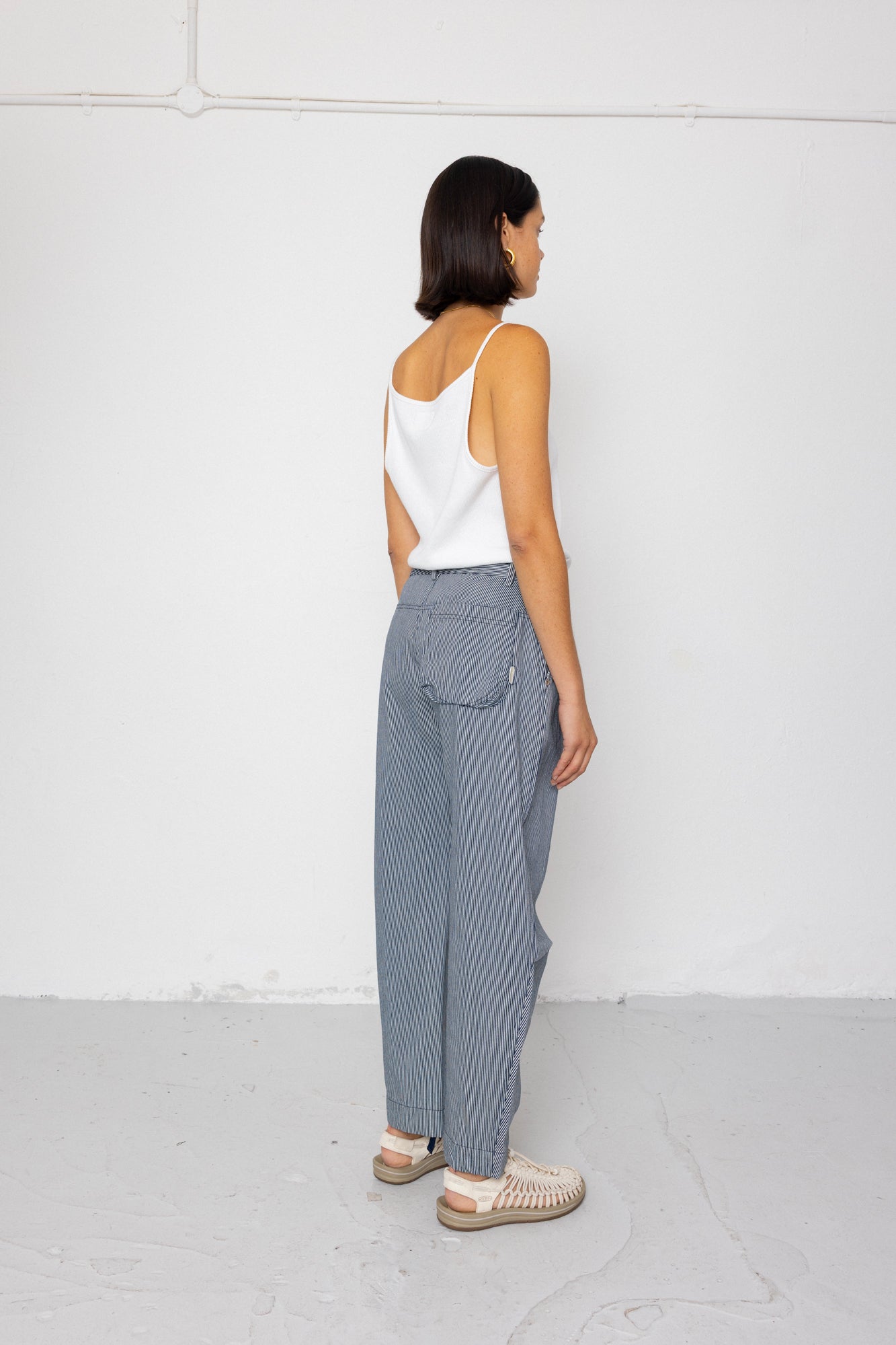 Barrel Trousers - Indigo Ticking Stripe