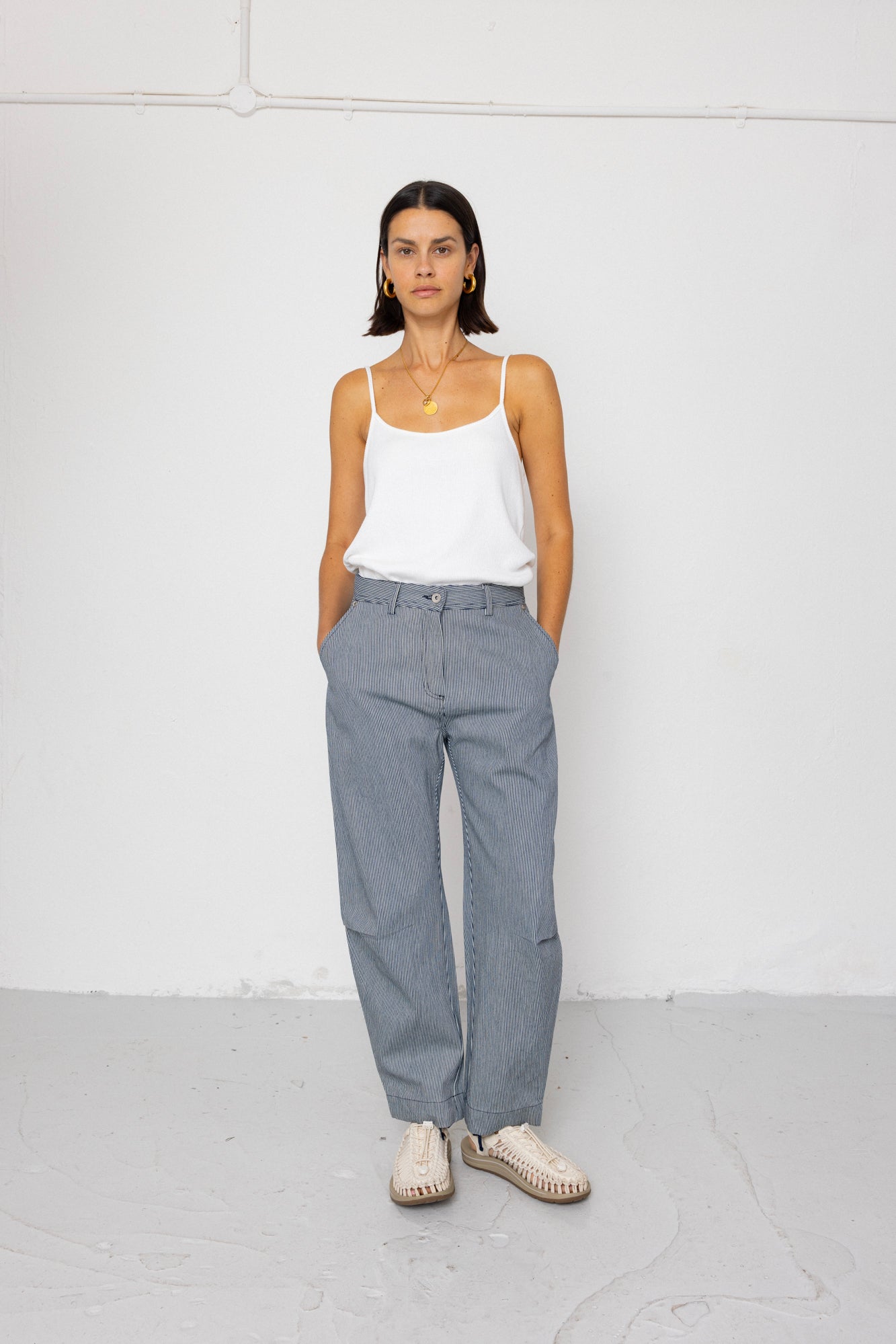 Barrel Trousers - Indigo Ticking Stripe