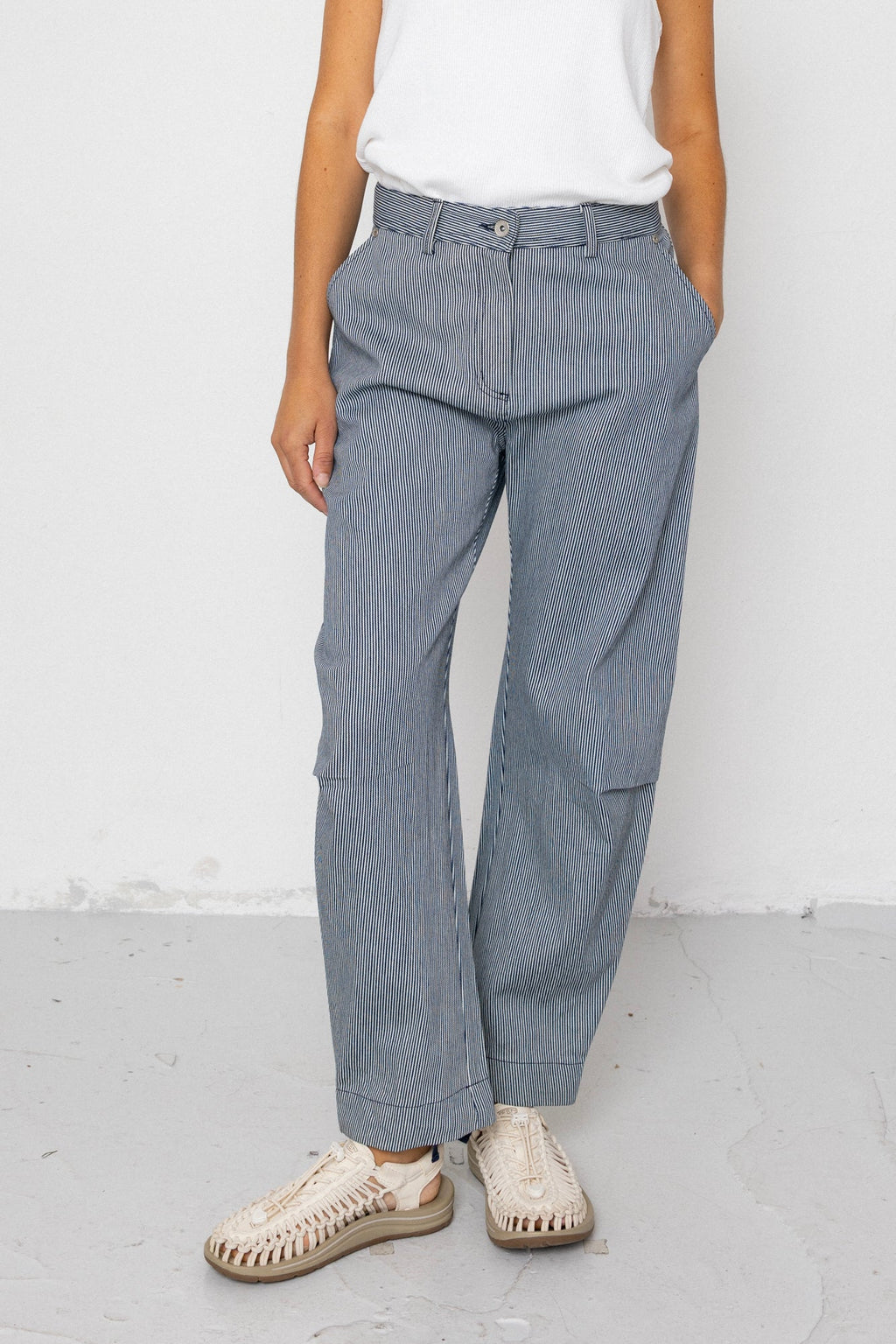 Barrel Trousers - Indigo Ticking Stripe