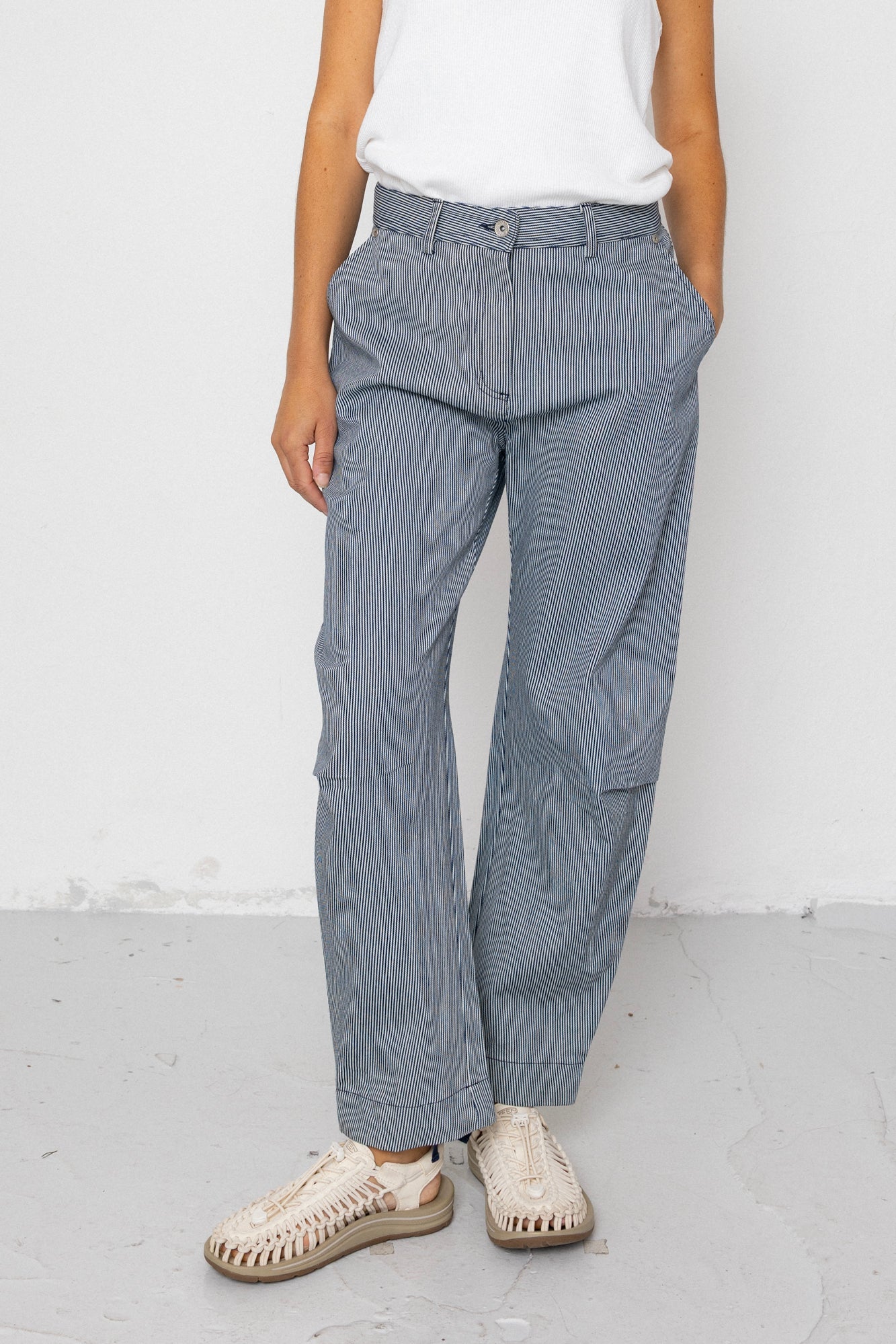 Barrel Trousers - Indigo Ticking Stripe