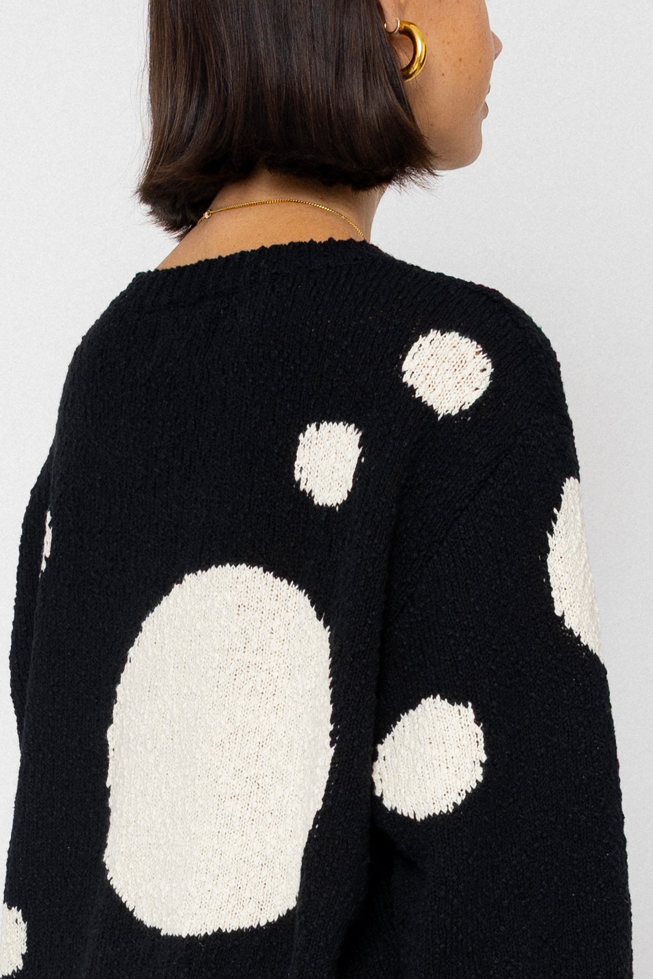 Chain Crew Jumper - Black / White Dot