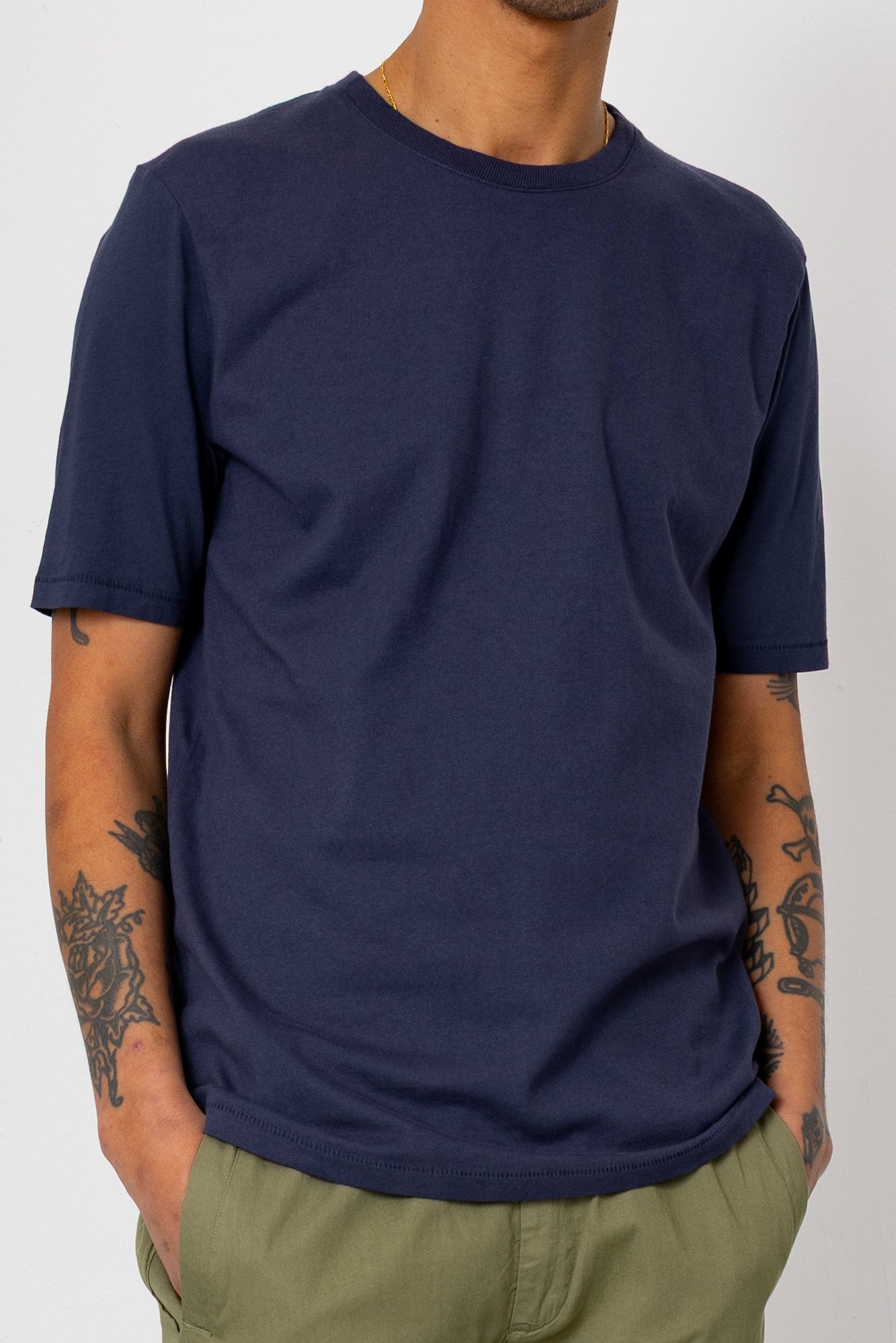 Contrast Sleeve T-Shirt - Navy