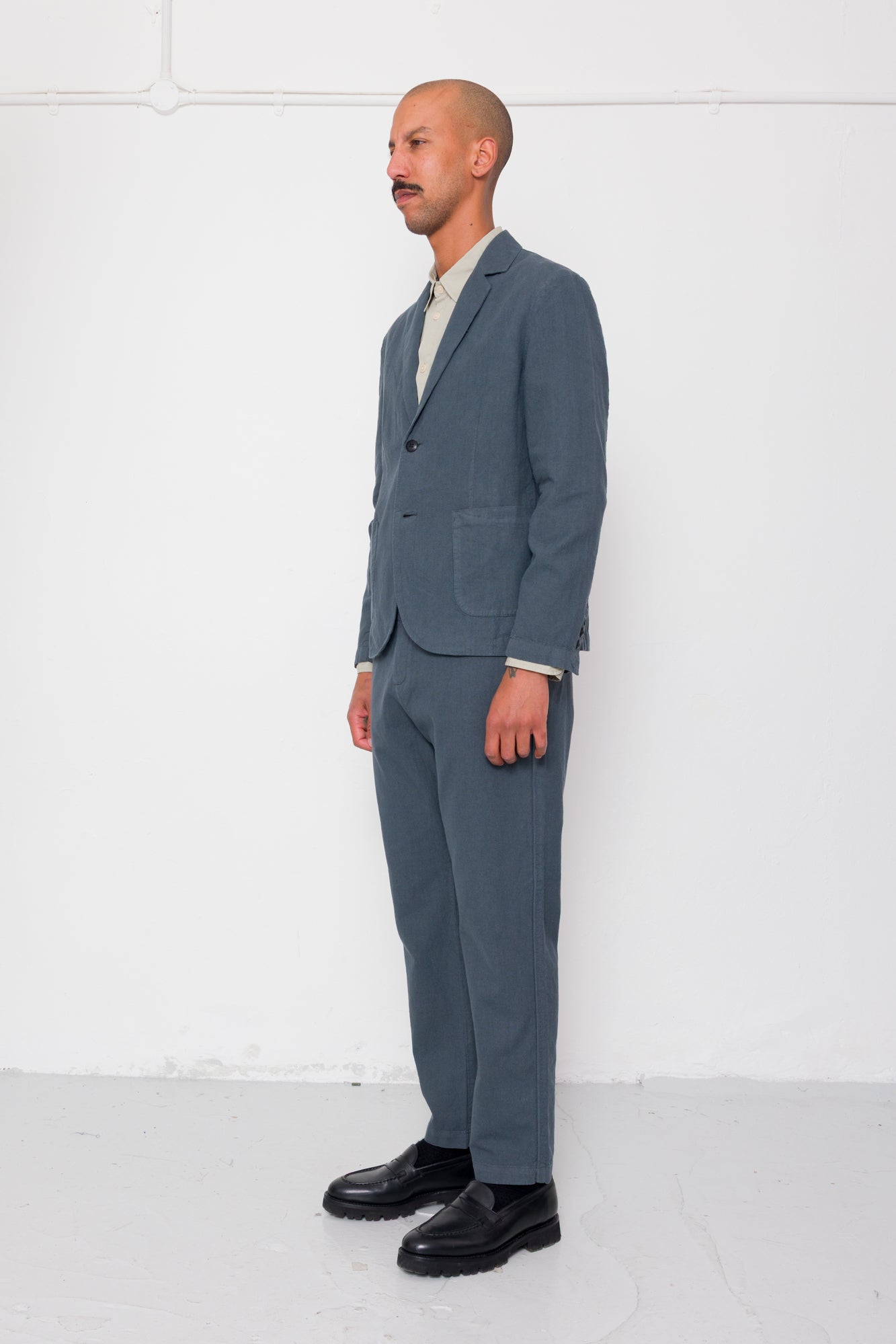 Cotton Linen Trouser - Charcoal