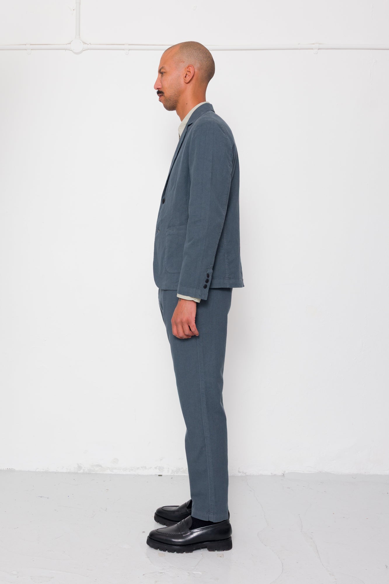 Cotton Linen Blazer - Charcoal
