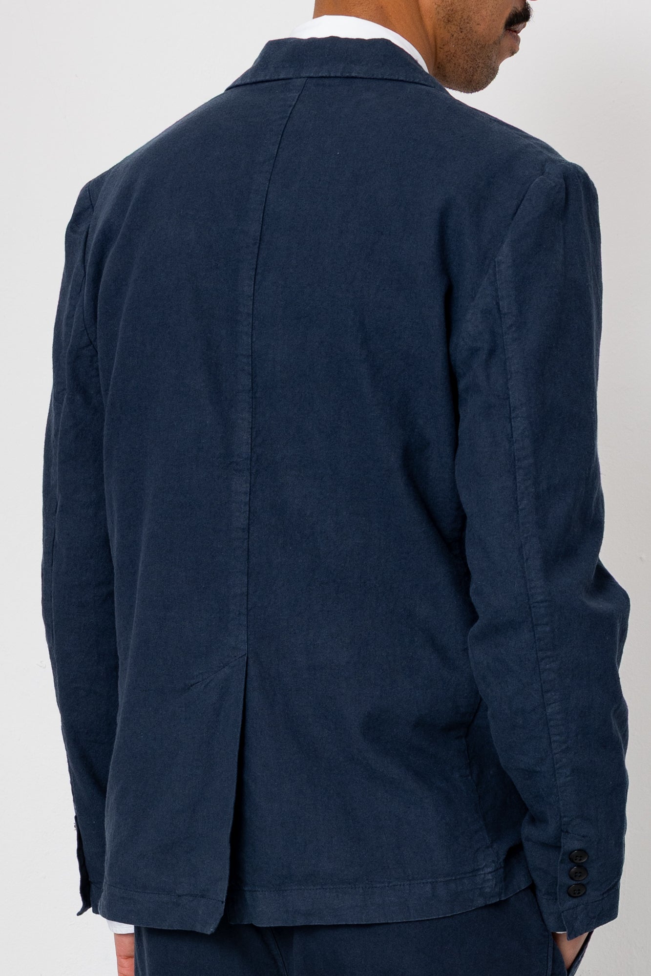 Cotton Linen Blazer - Dark Navy