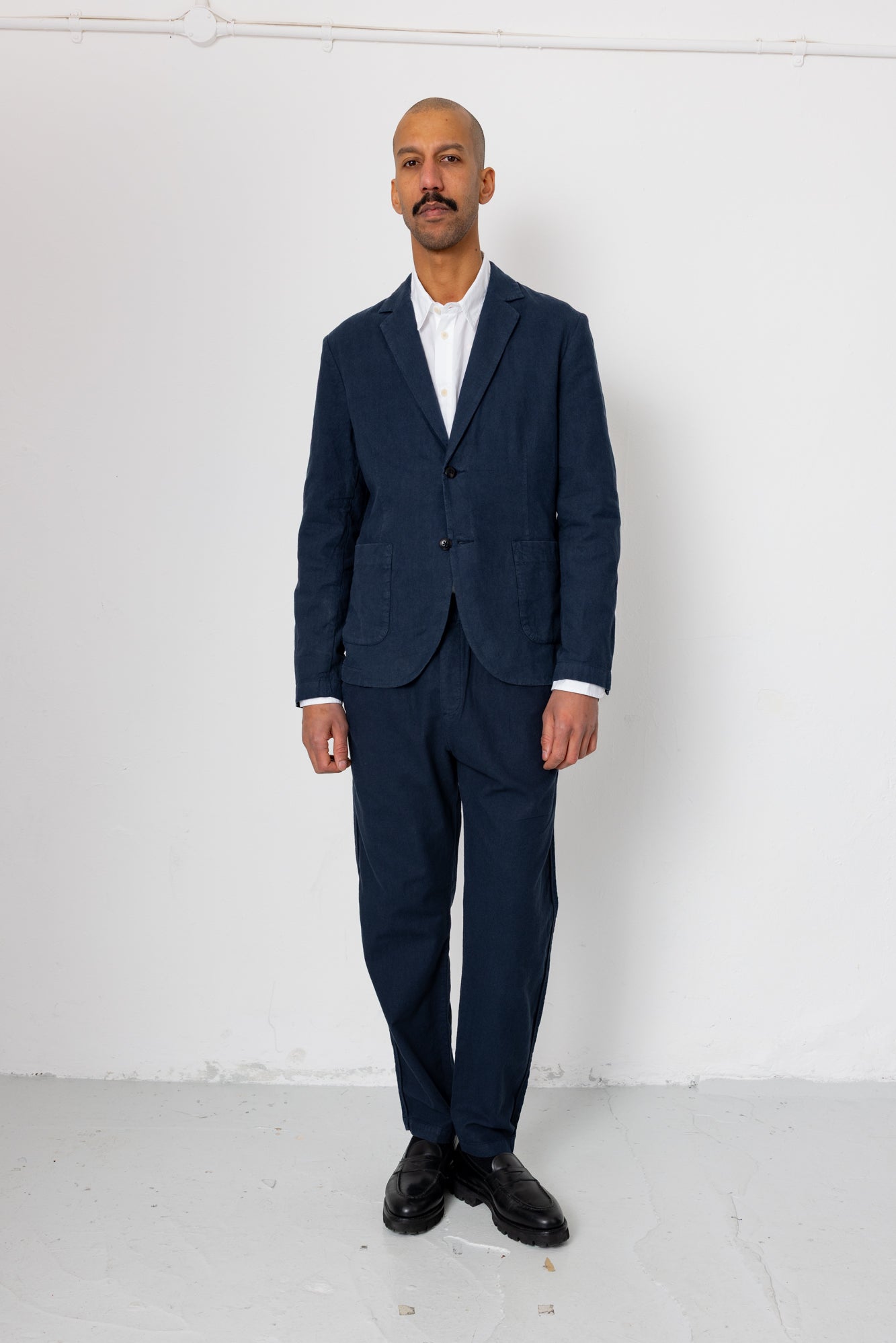 Cotton Linen Trouser - Dark Navy