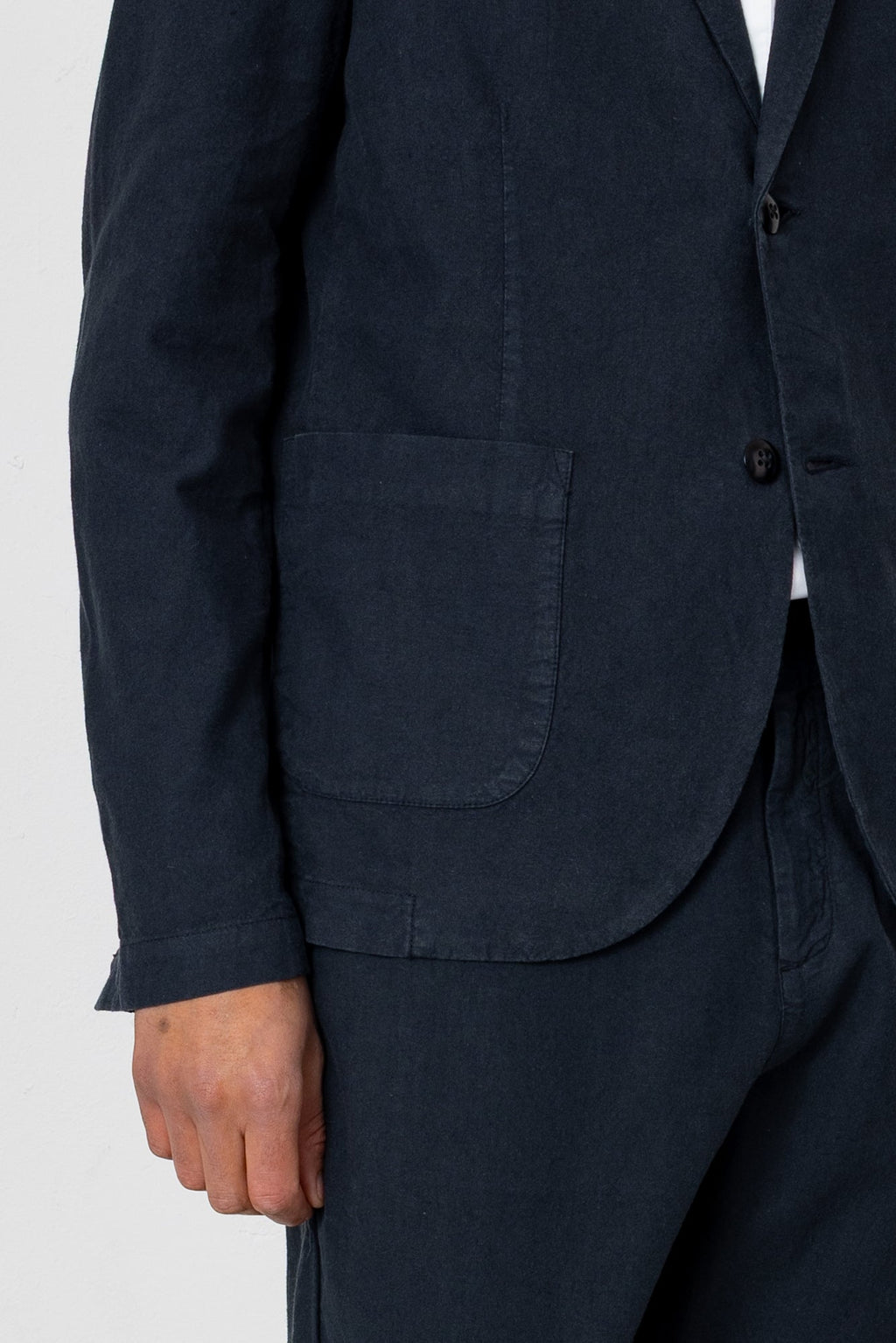 Cotton Linen Blazer - Soft Black