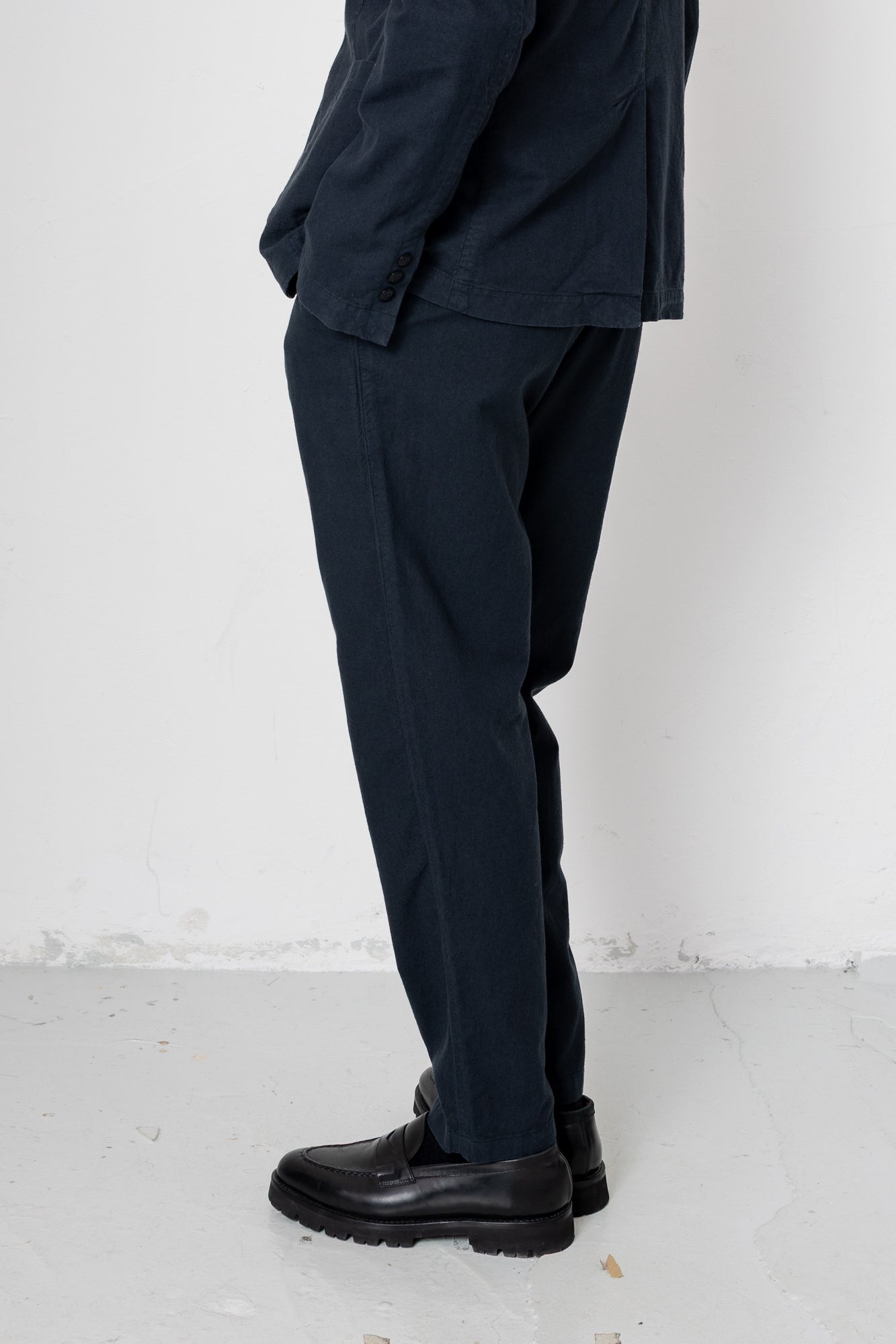 Cotton Linen Blazer - Soft Black