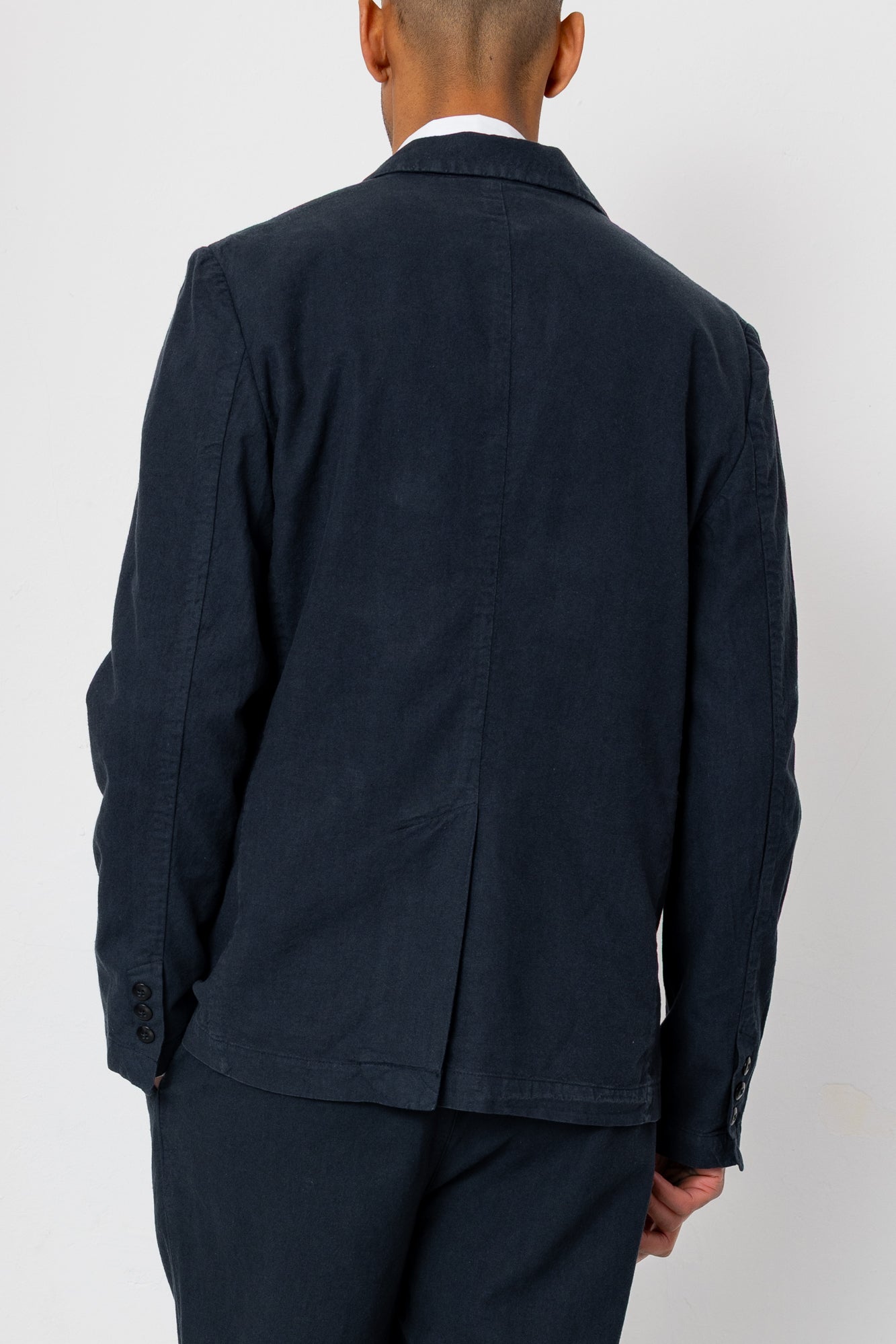 Cotton Linen Blazer - Soft Black