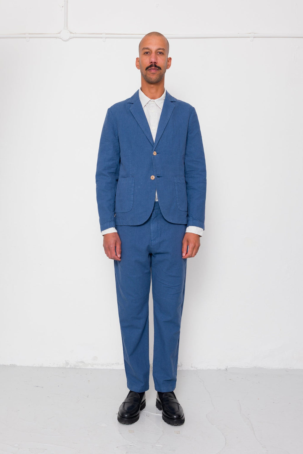 Cotton Linen Trouser - Woad