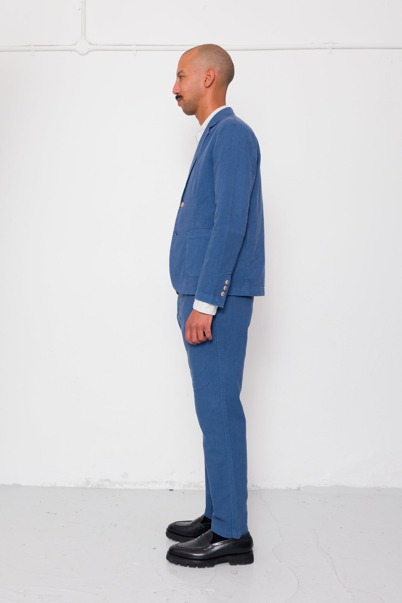 Cotton Linen Blazer - Woad