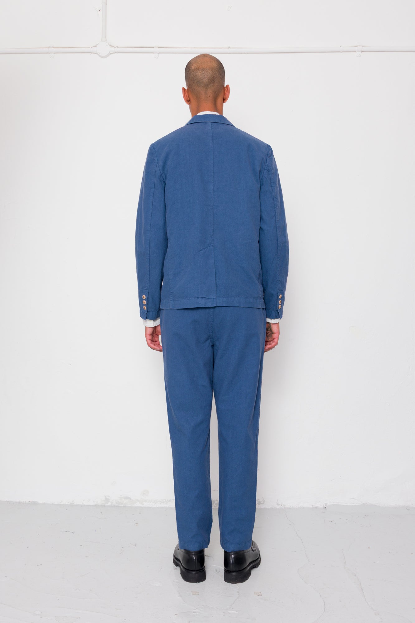 Cotton Linen Blazer - Woad