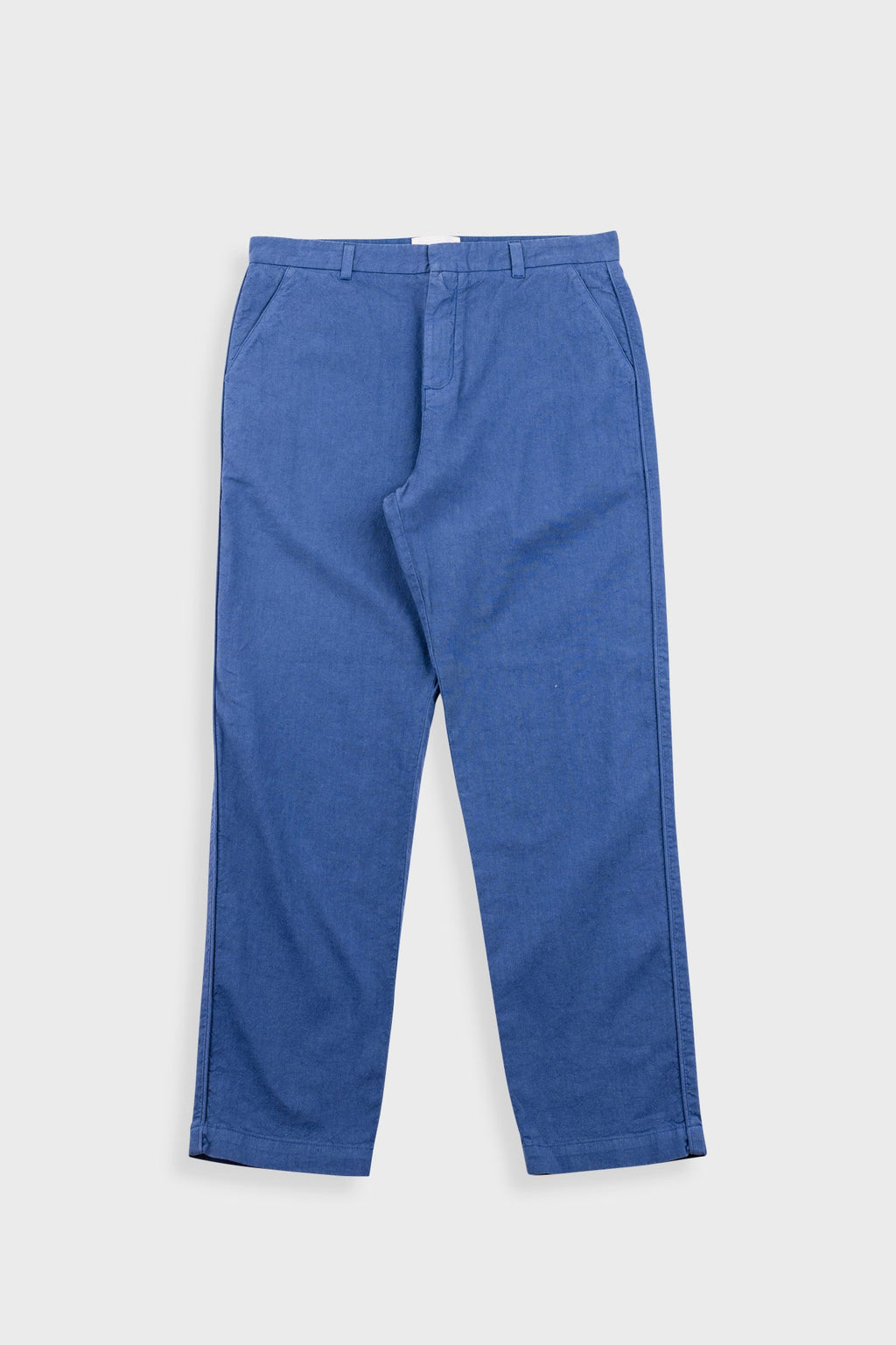 Fixed Waistband Cotton Linen Trouser - Woad