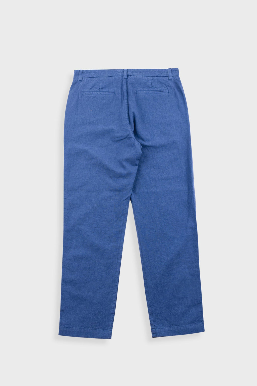Fixed Waistband Cotton Linen Trouser - Woad