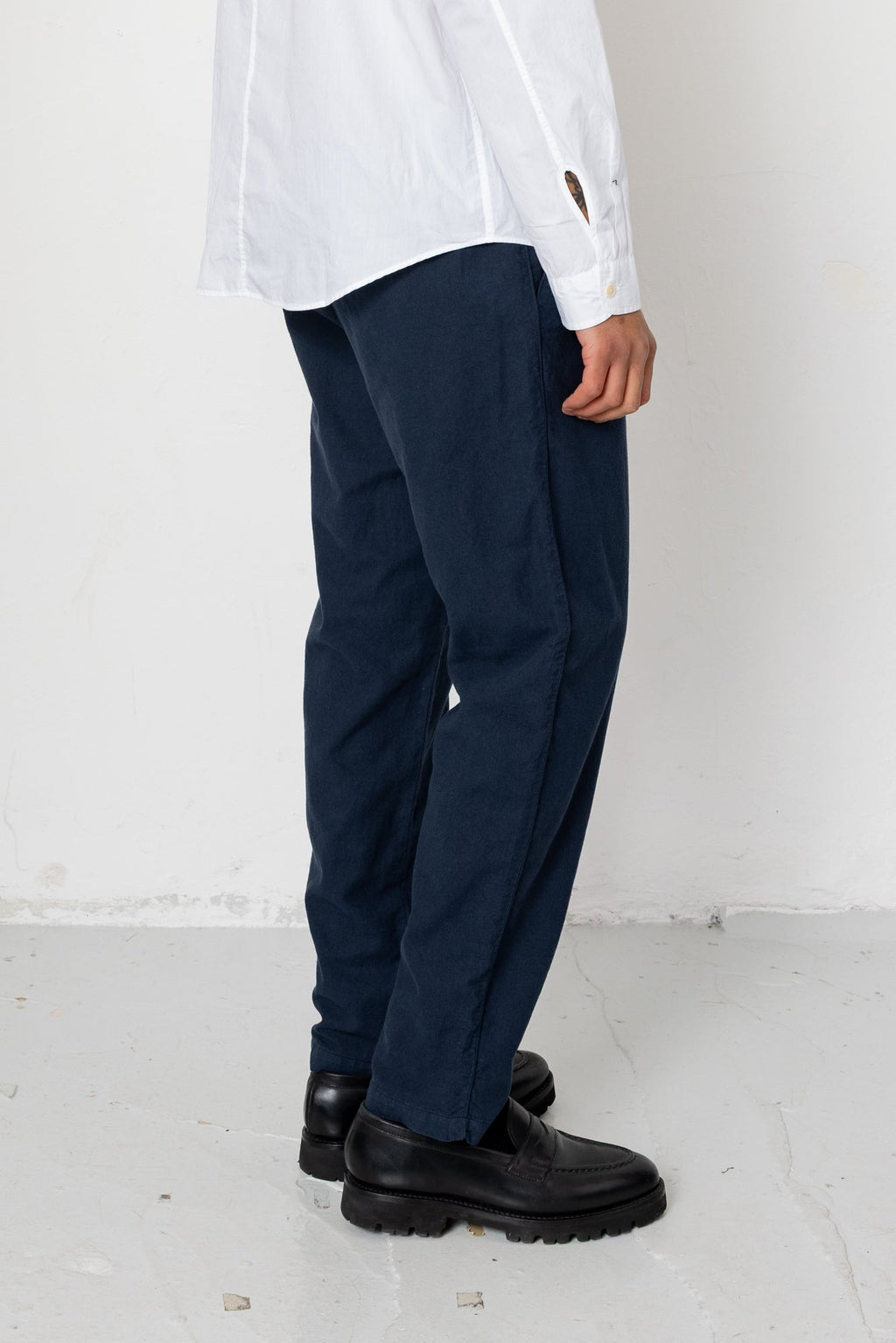 Cotton Linen Trouser - Dark Navy
