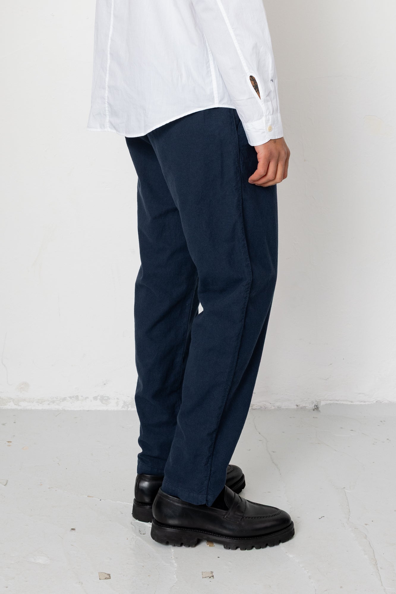 Cotton Linen Trouser - Dark Navy